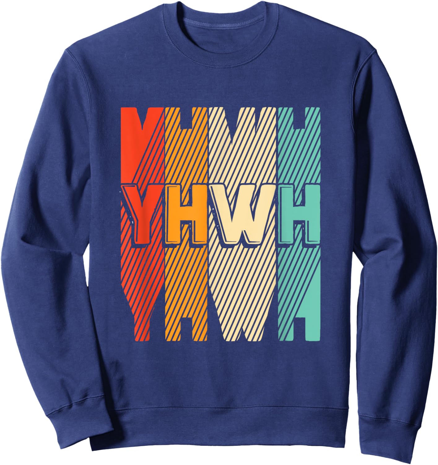 Retro Vintage Paleo Hebrew God Of Israel Yahweh Yhwh Sweatshirt - Sweatshirt | Navy