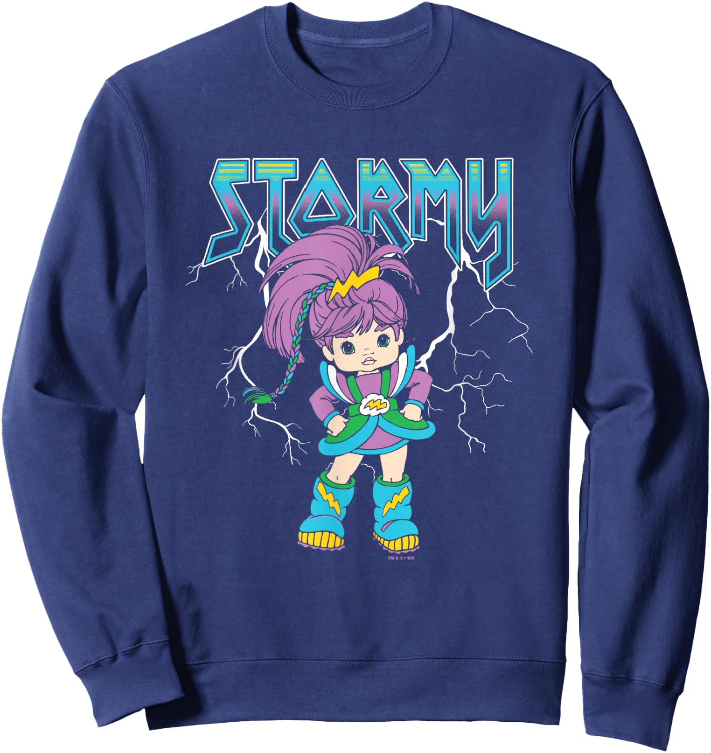 Rainbow Brite Stormy Rock Band Style Logo Vintage Sweatshirt - Sweatshirt | Navy