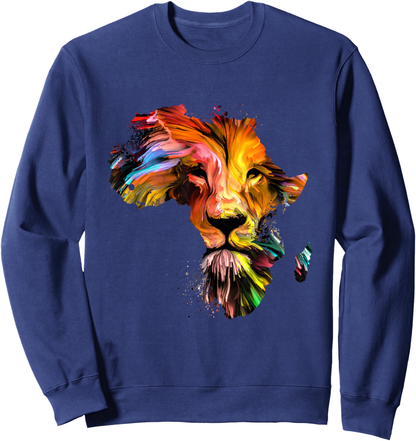 Vintage African Lion | Lion Face | Zoo Animal | Lion Sweatshirt - Sweatshirt | Navy