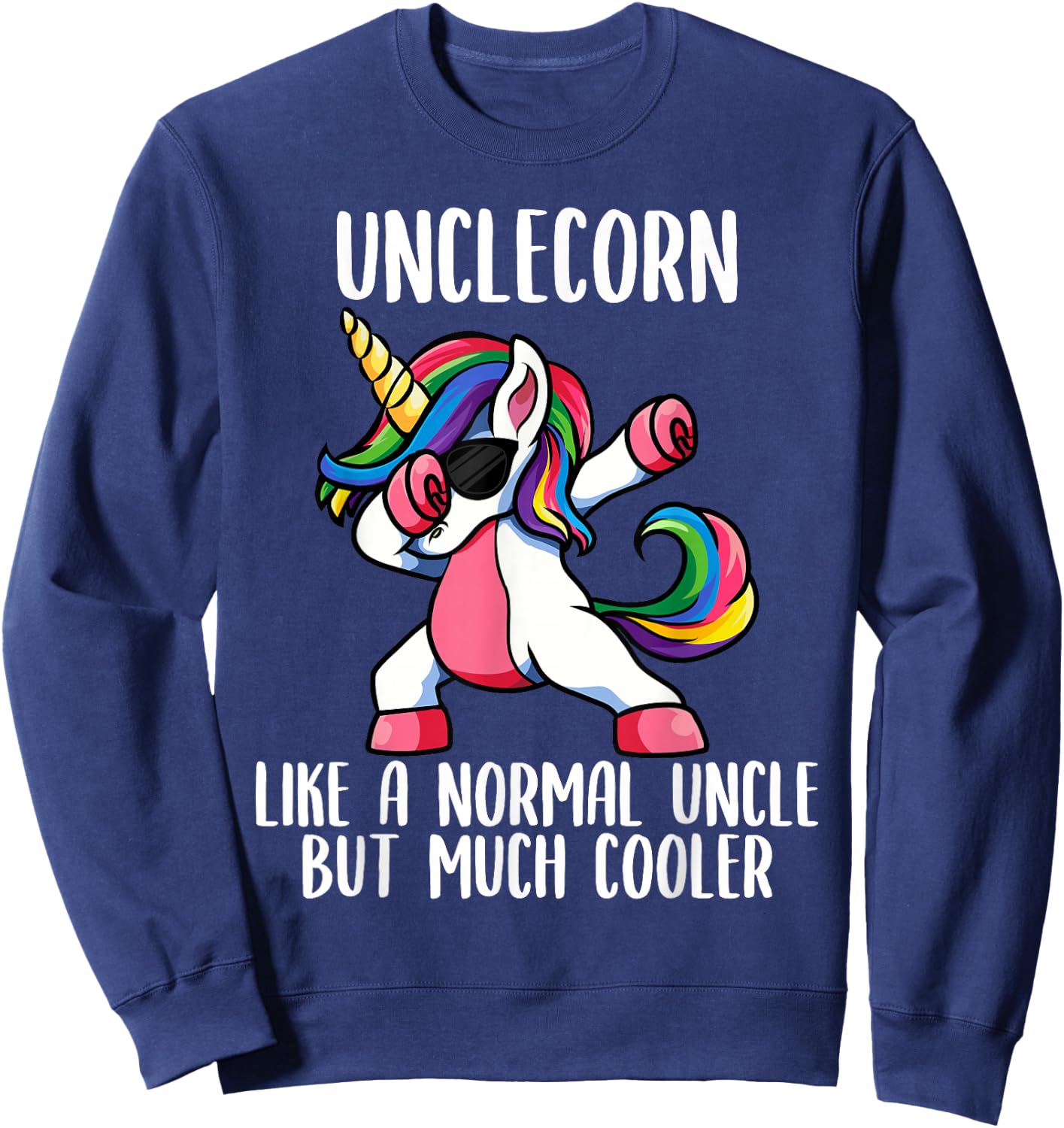Magical Unicorn Family Matching Outfit Co. UncleCorn Cute , Unicorn Uncle Niece Fun Match Up Adult , Black, Small Sweatshirt - Sweatshirt | Navy