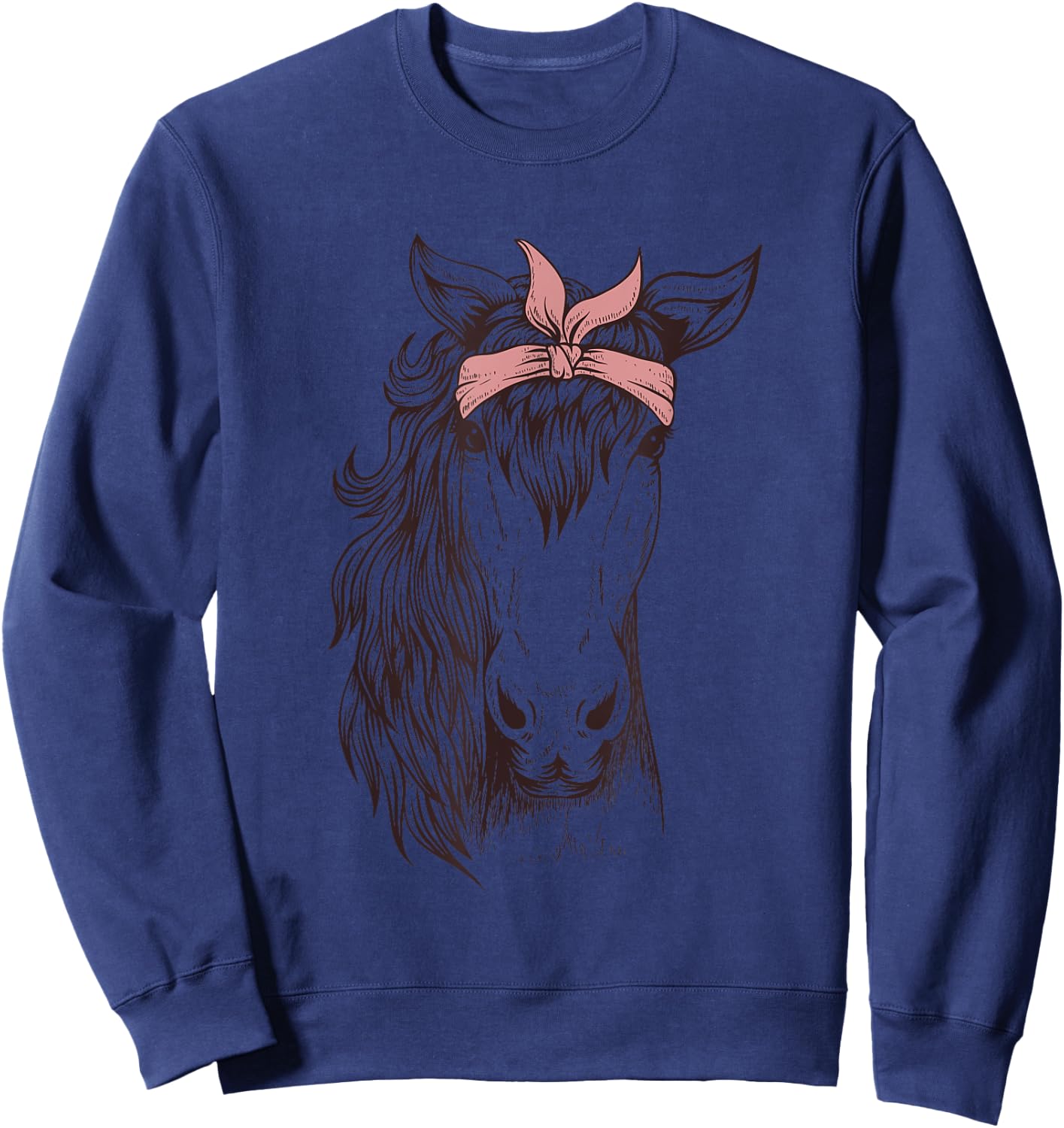 Horse Bandana T Shirt for Horseback Riding Horse Lover Gifts Sweatshirt - Sweatshirt | Navy