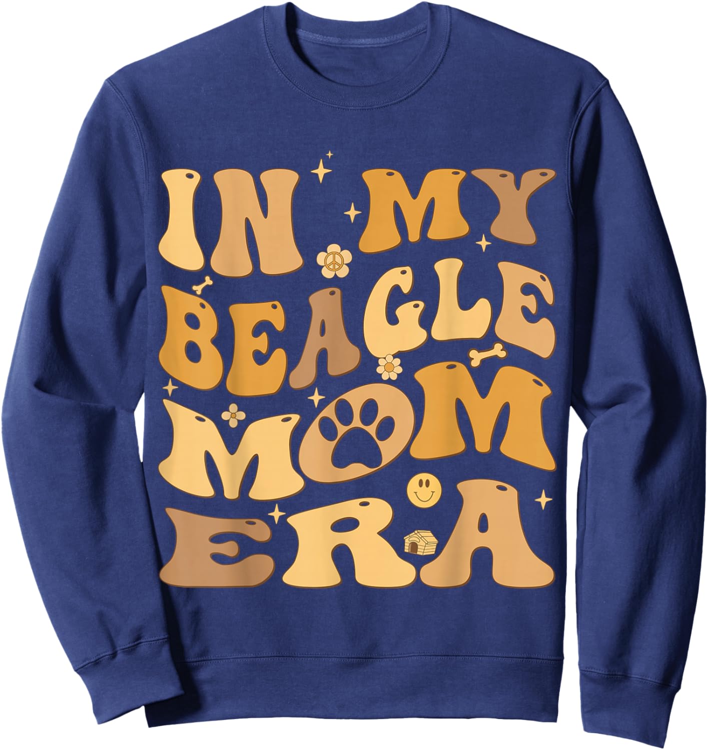 In My Beagle Mom Era Groovy Sweatshirt - Sweatshirt | Navy
