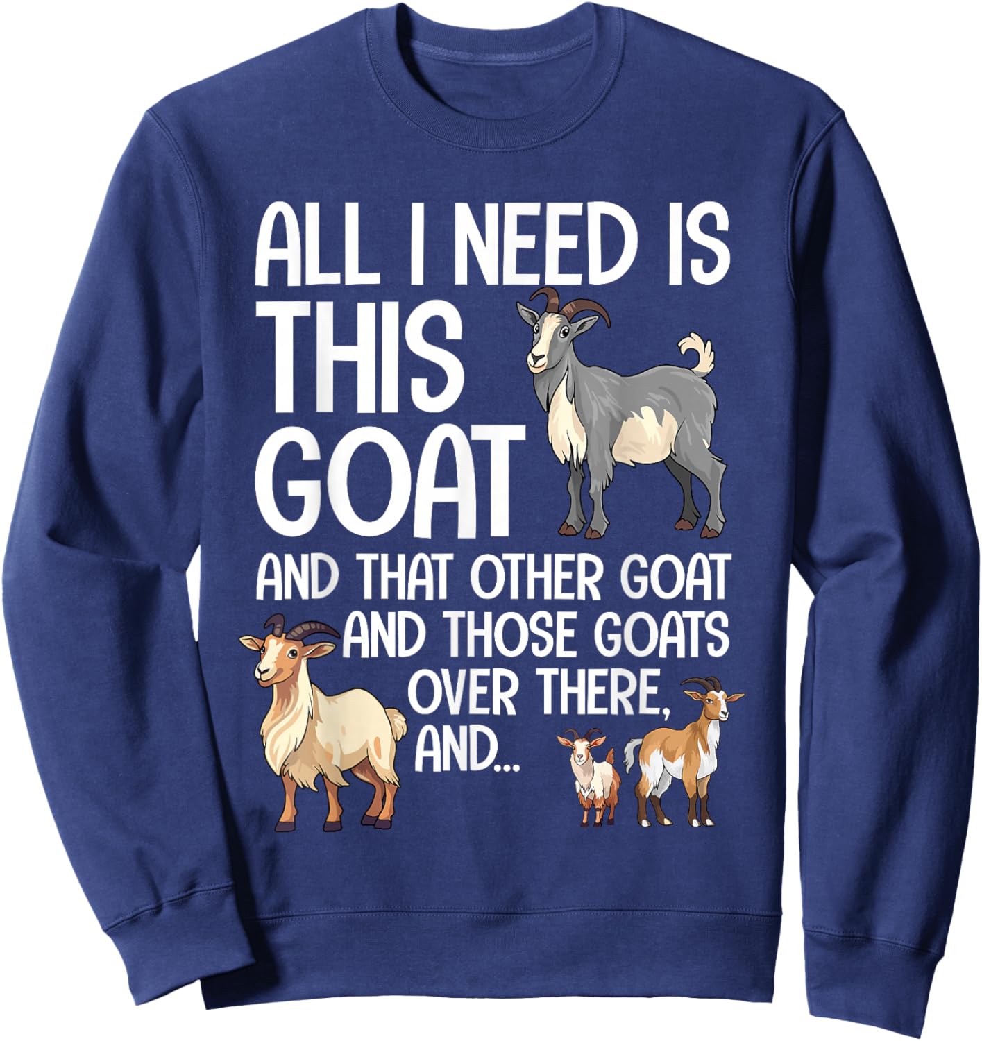 Funny Goat Design Women Kids Boer Pygmy Goat Lover Sweatshirt - Sweatshirt | Navy