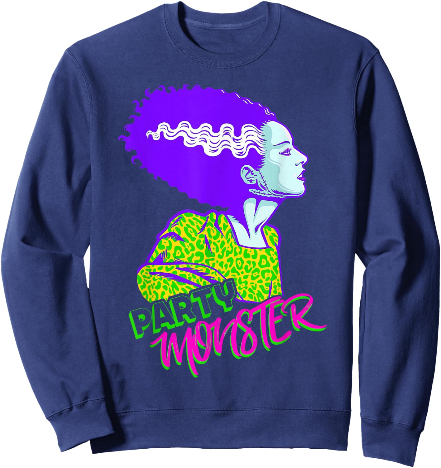 Universal Monsters Bride Of Frankenstein Party Monster Sweatshirt - Sweatshirt | Navy