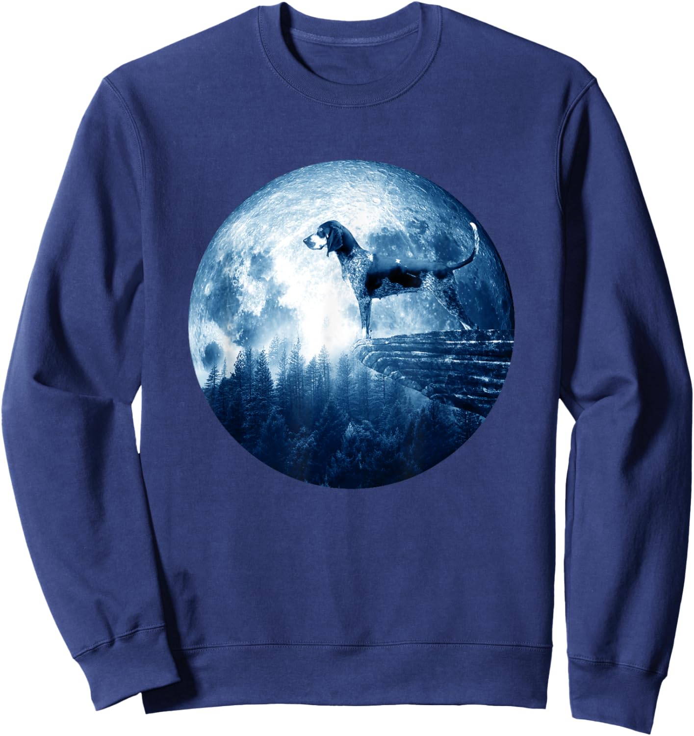 Bluetick Coonhound Dog Moon Dog Mom Dad Women Men Dog Lovers Sweatshirt - Sweatshirt | Navy