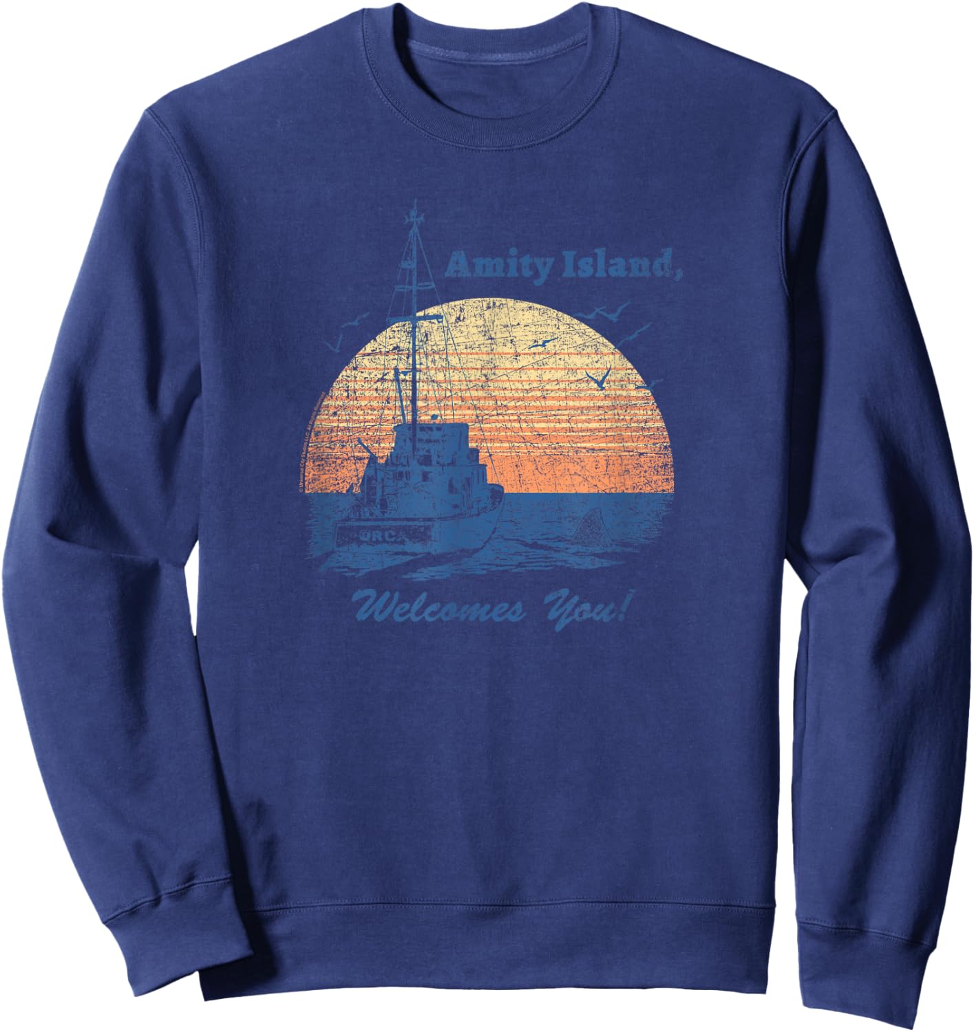 Jaws Vintage Amity Island Sweatshirt - Sweatshirt | Navy