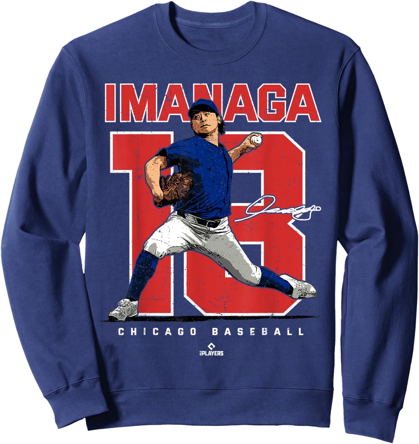 Number and Portrait Shota Imanaga Chicago MLBPA Sweatshirt - Sweatshirt | Navy