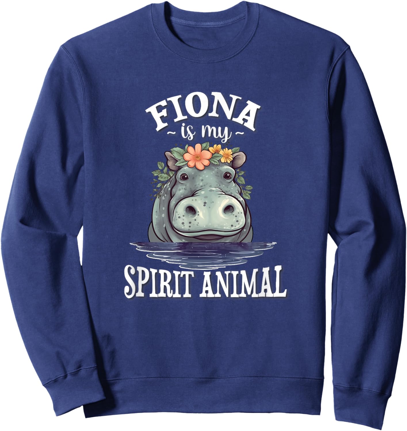 Fiona Spirit Animal Hippo Lover Sweatshirt - Sweatshirt | Navy