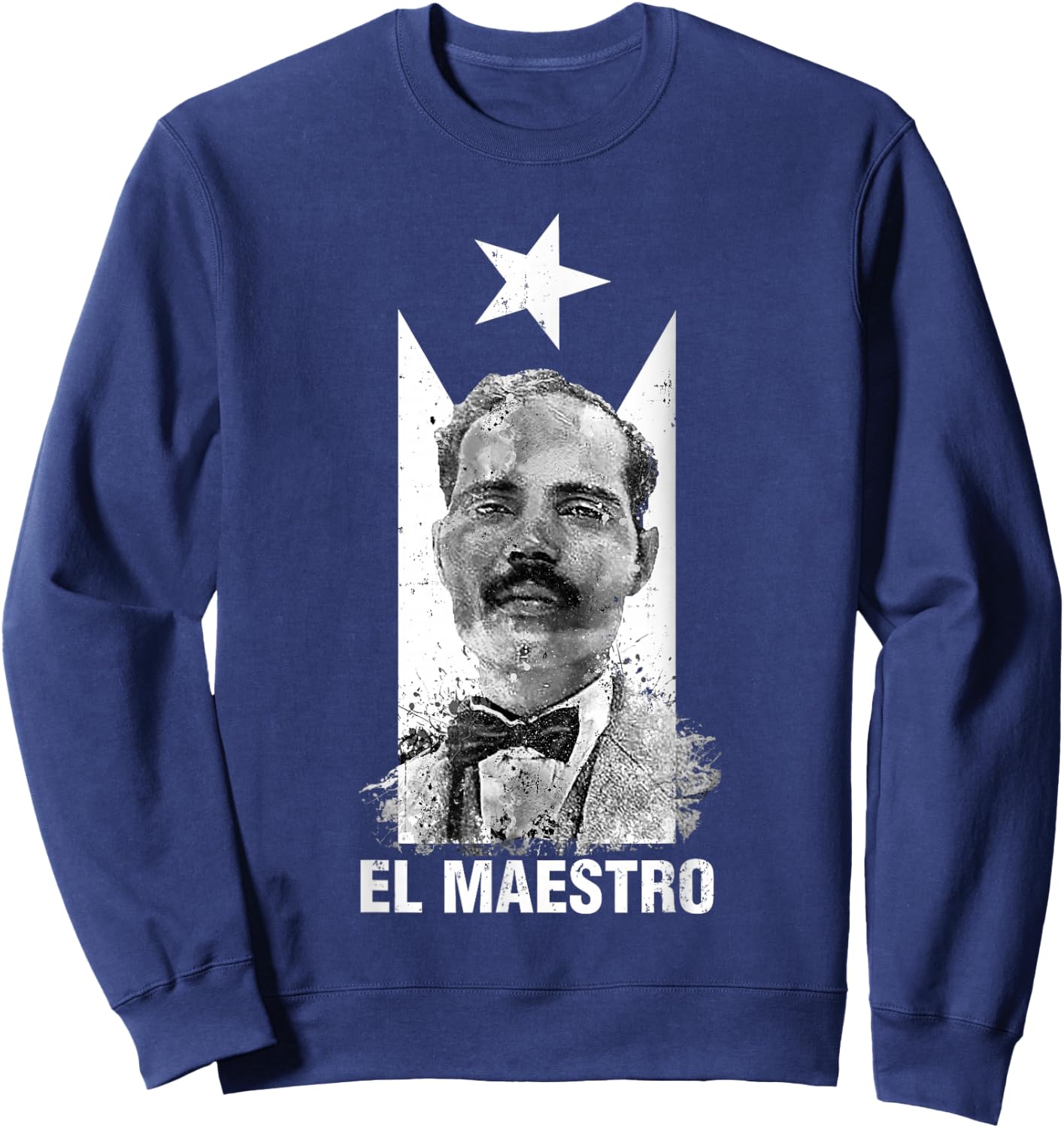 Pedro Albizu Campos Black Puerto Rico Flag El Maestro Sweatshirt - Sweatshirt | Navy