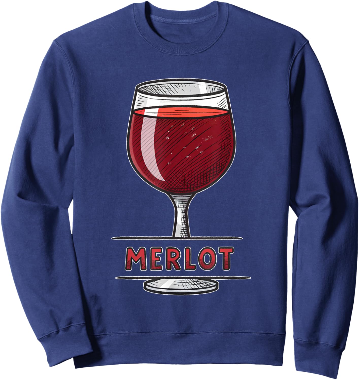Élégant thème Merlot graphique amateur de vin Sweatshirt - Sweatshirt | Navy