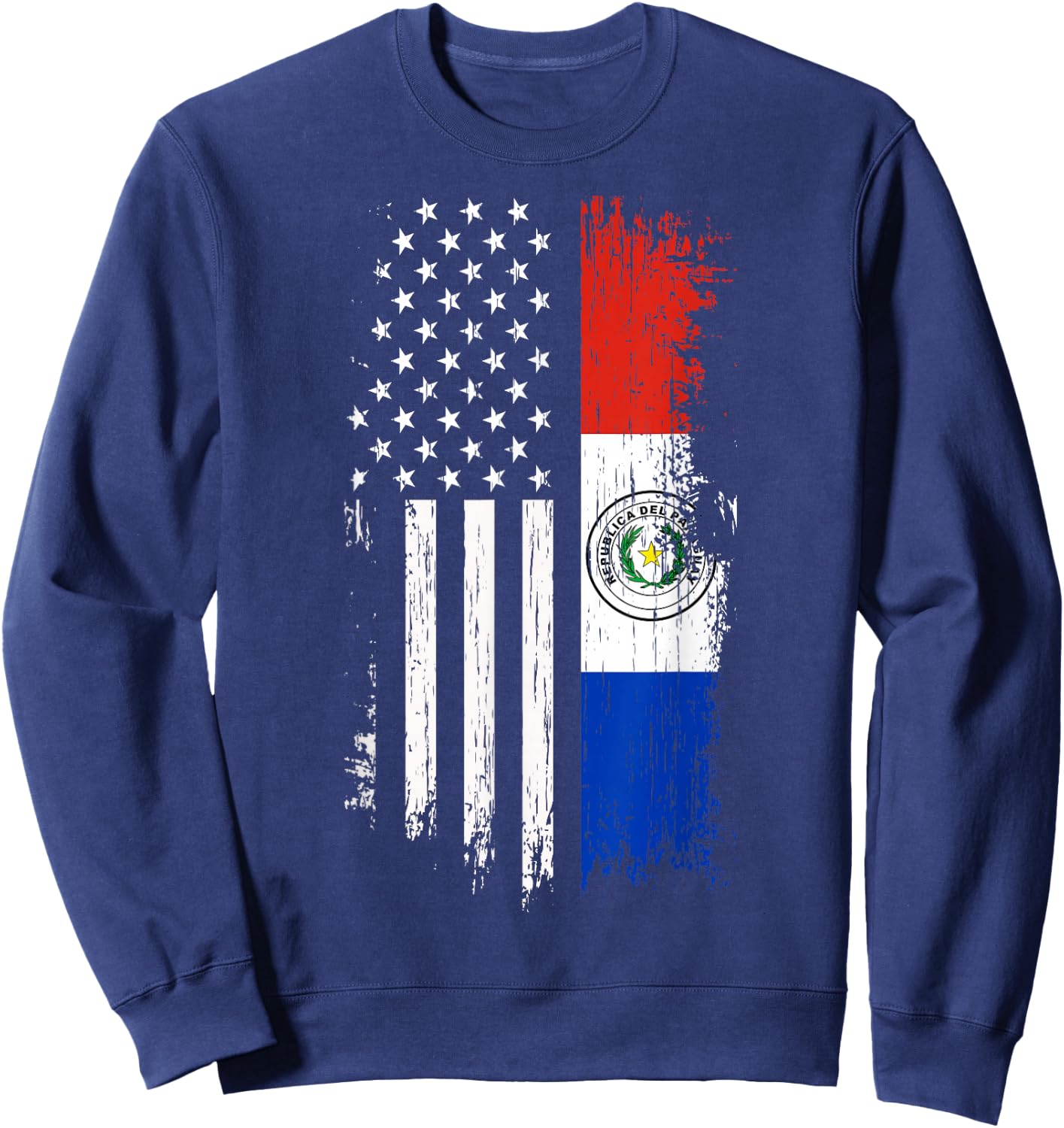 Paraguayan American Flag - Pride Paraguay USA Shirt Sweatshirt - Sweatshirt | Navy