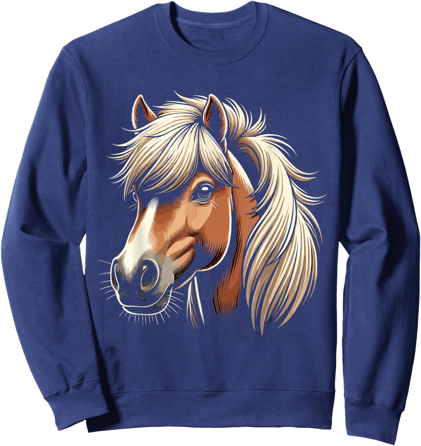 Haflinger Horse Lover Majestic Equine Art Design Sweatshirt - Sweatshirt | Navy
