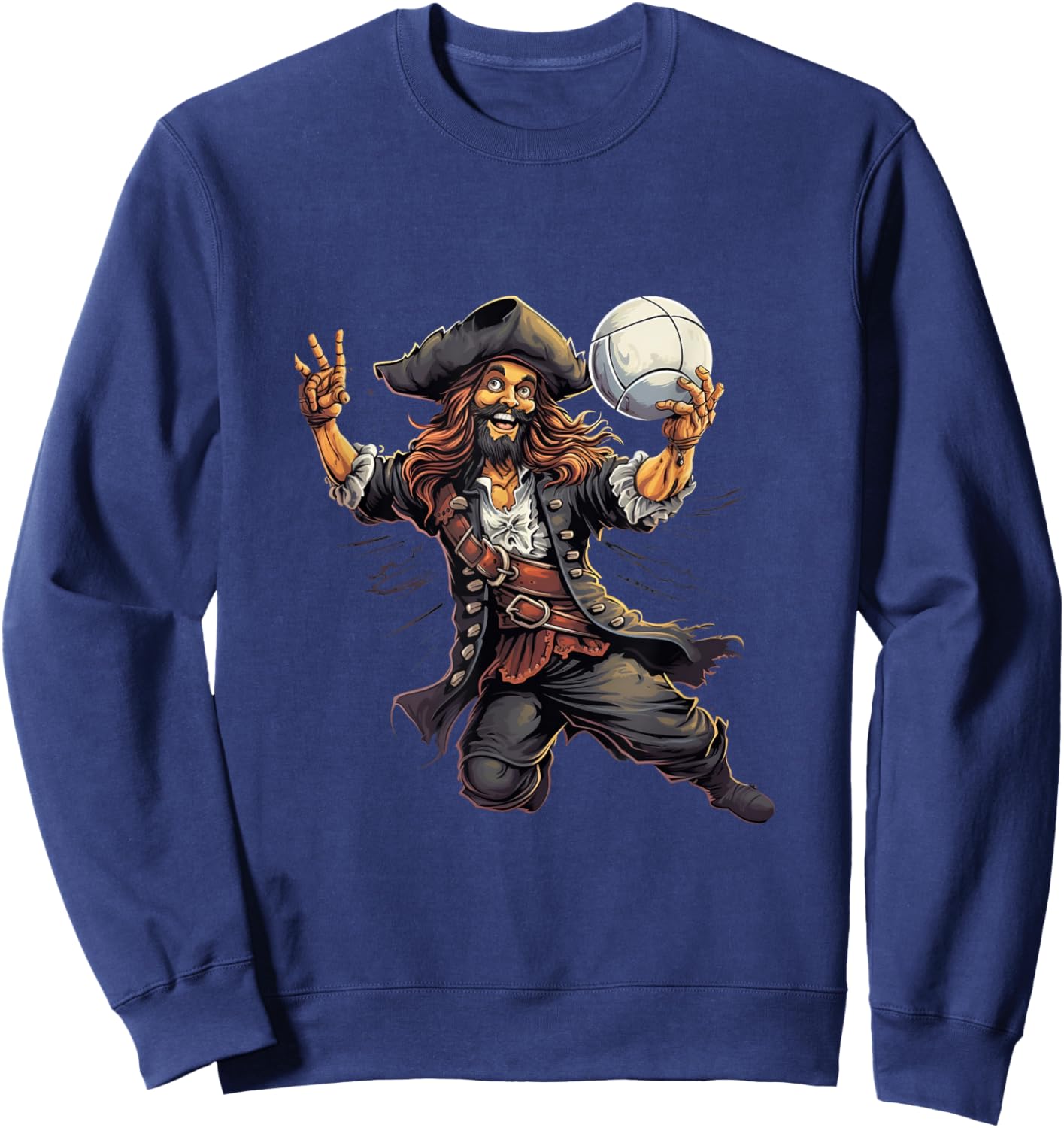 Pirate Volleyball Player Buccaneer Sport Sweatshirt - Sweatshirt | Navy