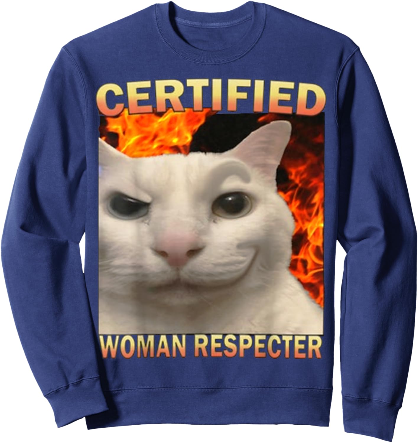 & Cat FUNNY Meme Cute Sweatshirt - Sweatshirt | Navy