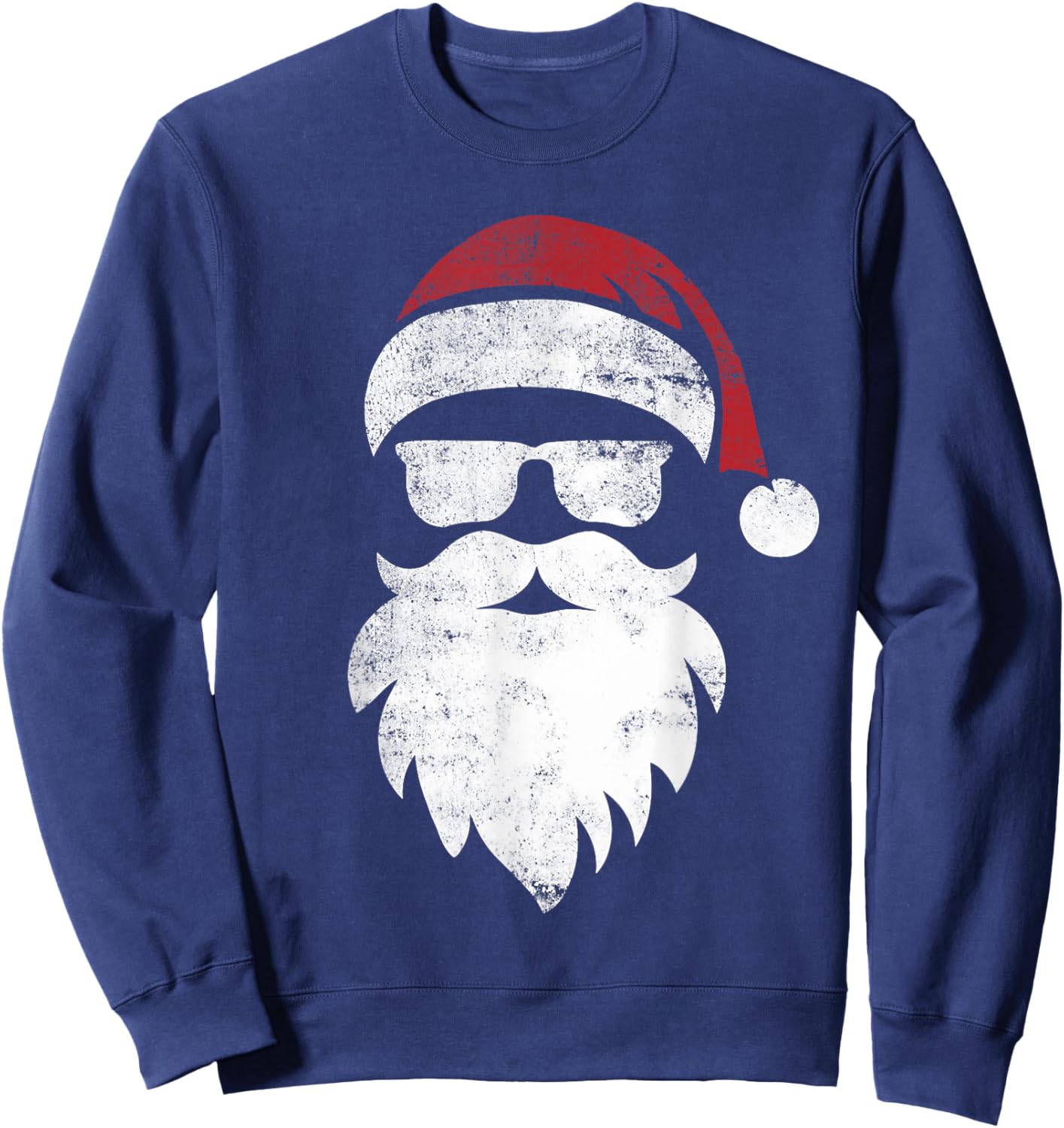 Santa Face Hipster Style Funny Christmas pajamas gifts Sweatshirt - Sweatshirt | Navy