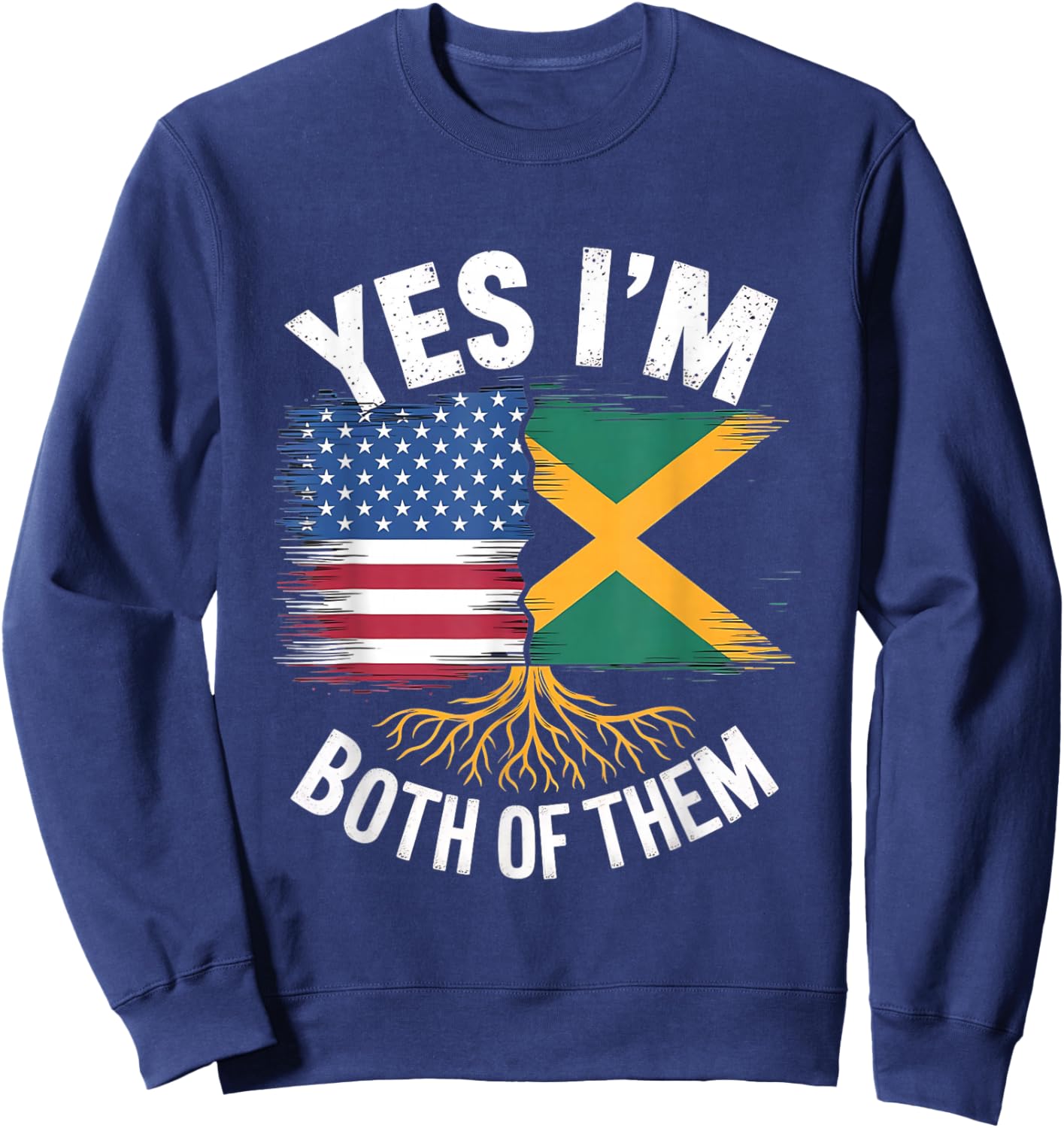 Yes I'm Both: American and Jamaican Roots DNA Pride Sweatshirt - Sweatshirt | Navy