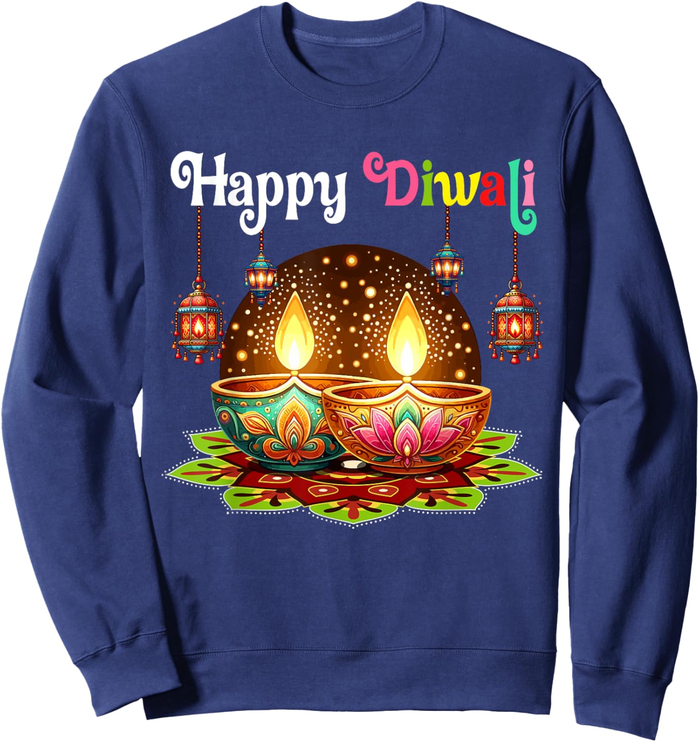 Happy Diwali Funny Festival Proud Indian Matching Family Sweatshirt - Sweatshirt | Navy