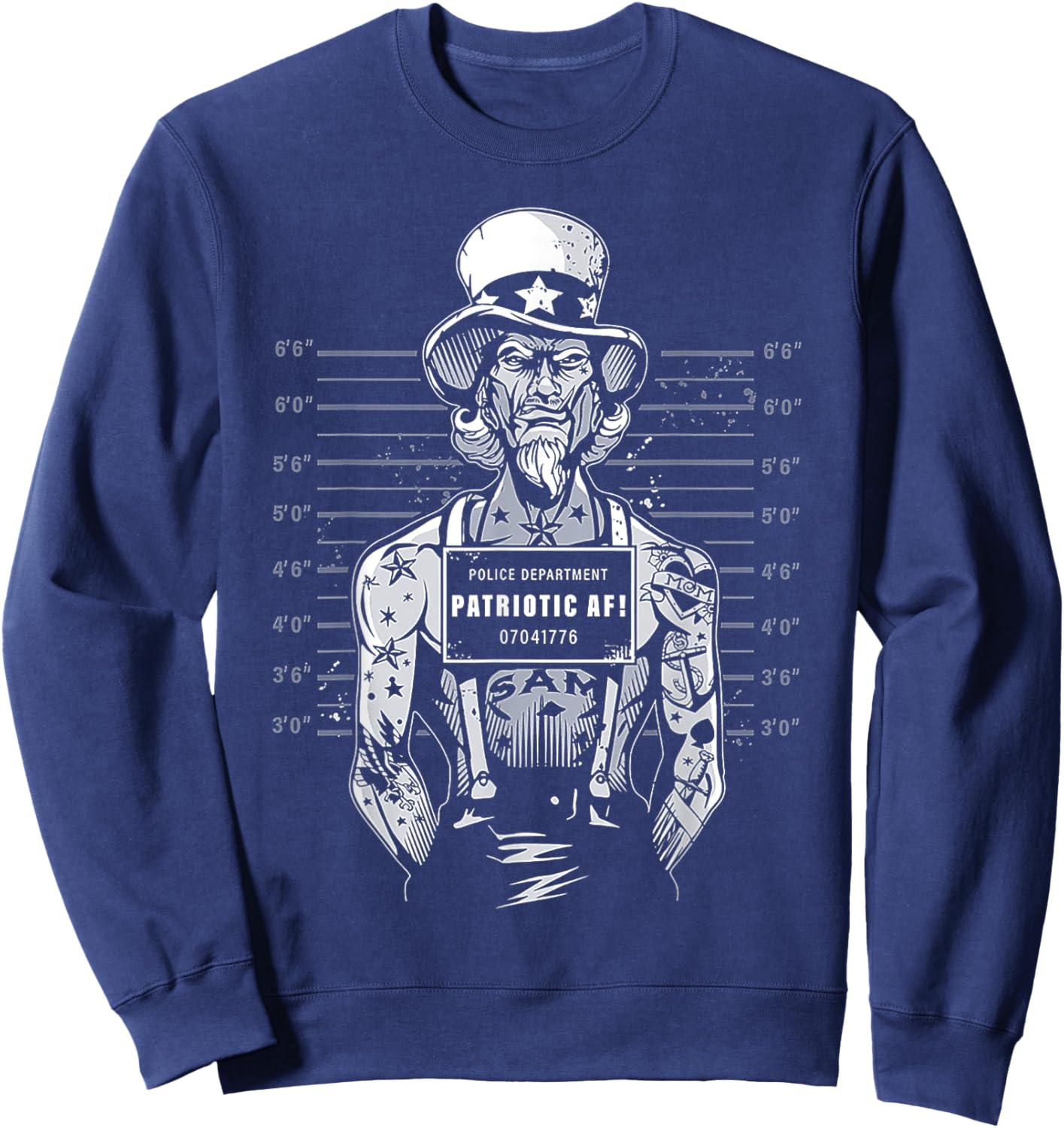 America Most Wanted Police Department Patriotic AF Sweatshirt - Sweatshirt | Navy