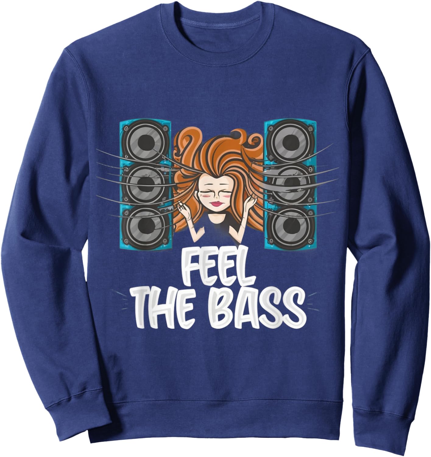 Car Audio Feel The Bass Subwoofer Speakers Sweatshirt - Sweatshirt | Navy
