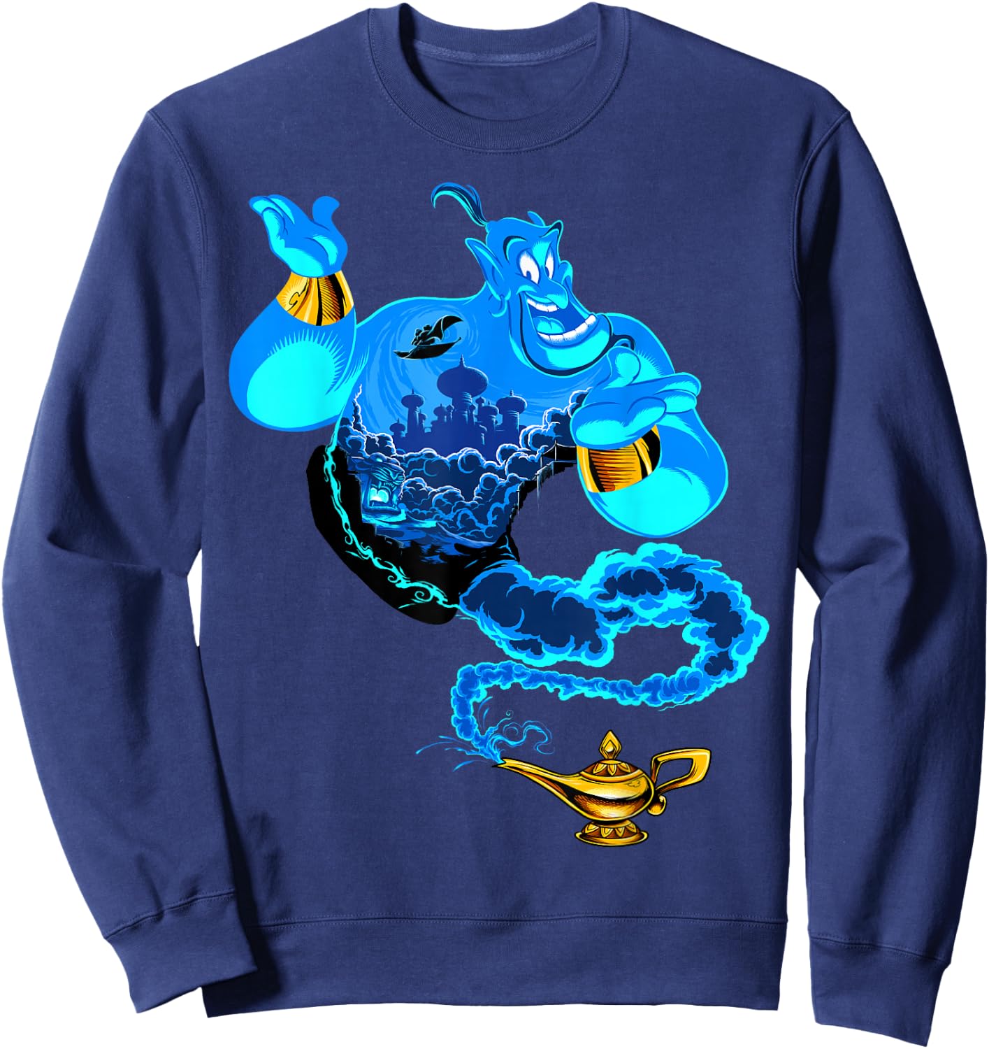 Disney Aladdin Genie Portrait Agrabah Fill Small Sweatshirt - Sweatshirt | Navy