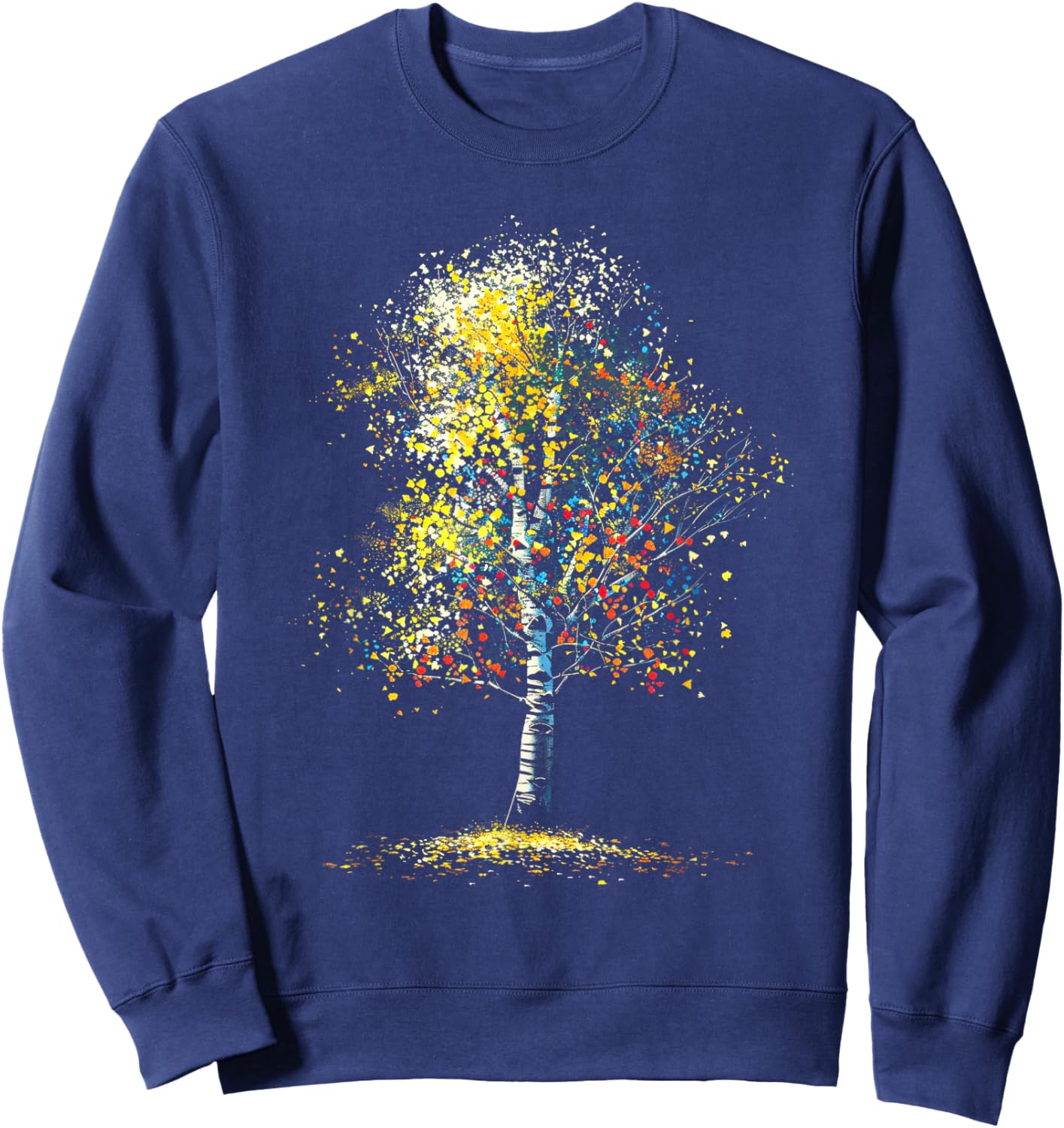 Realistic Forest Birch Tree Nature Birch tree Sweatshirt - Sweatshirt | Navy