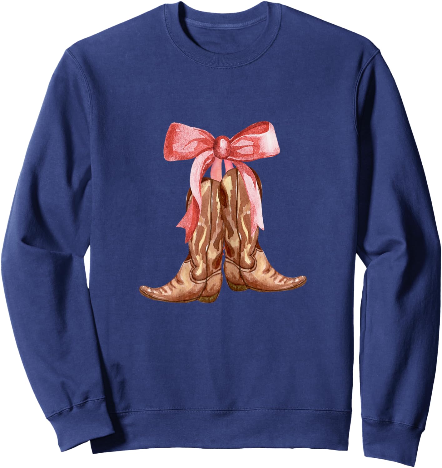 Cowgirl Boots Country Cute Preppy Girls Toddler Kids Women Sweatshirt - Sweatshirt | Navy
