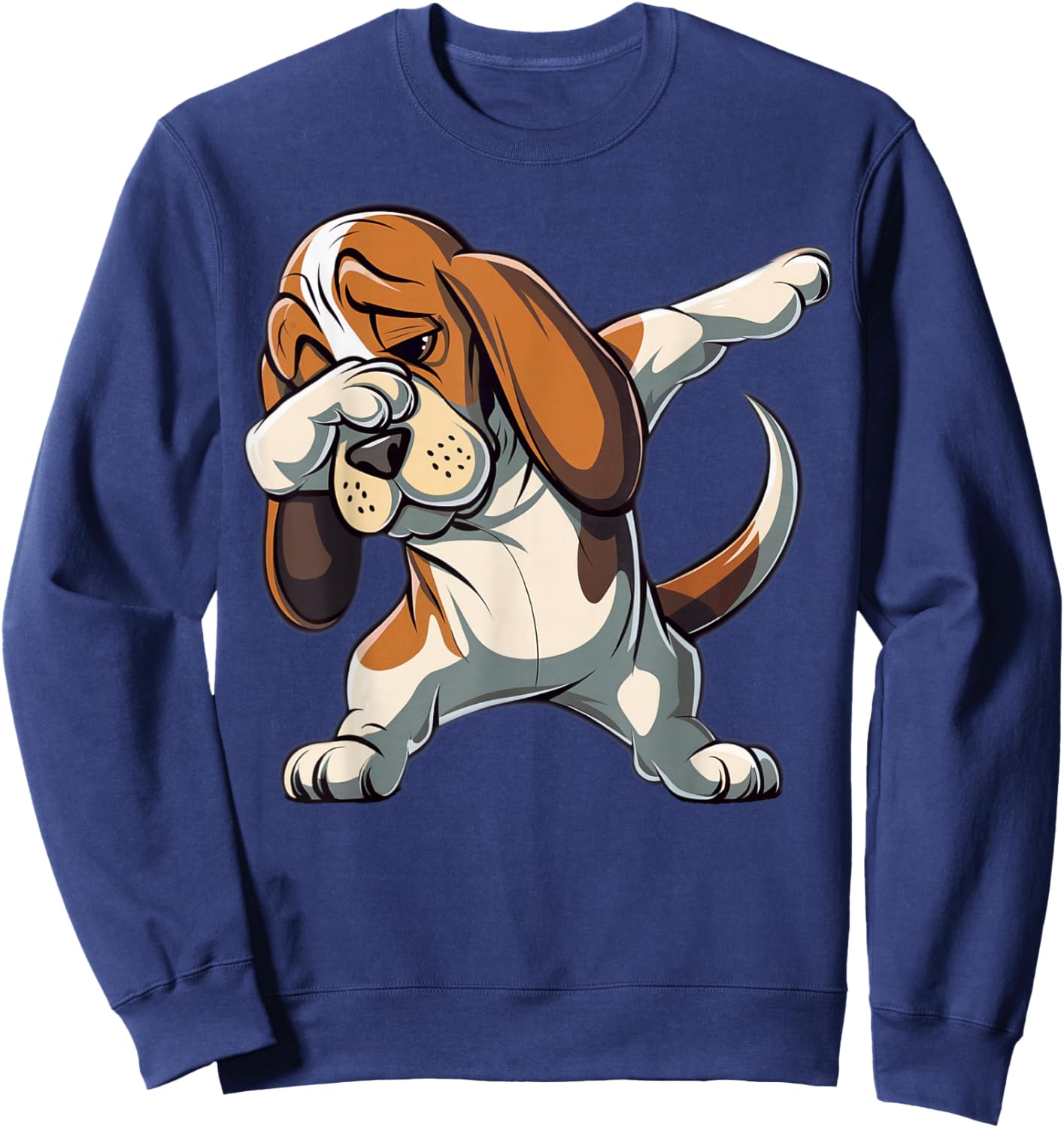 Dabbing Basset Hound Dab Dance Dog Lover Gifts Women Sweatshirt - Sweatshirt | Navy