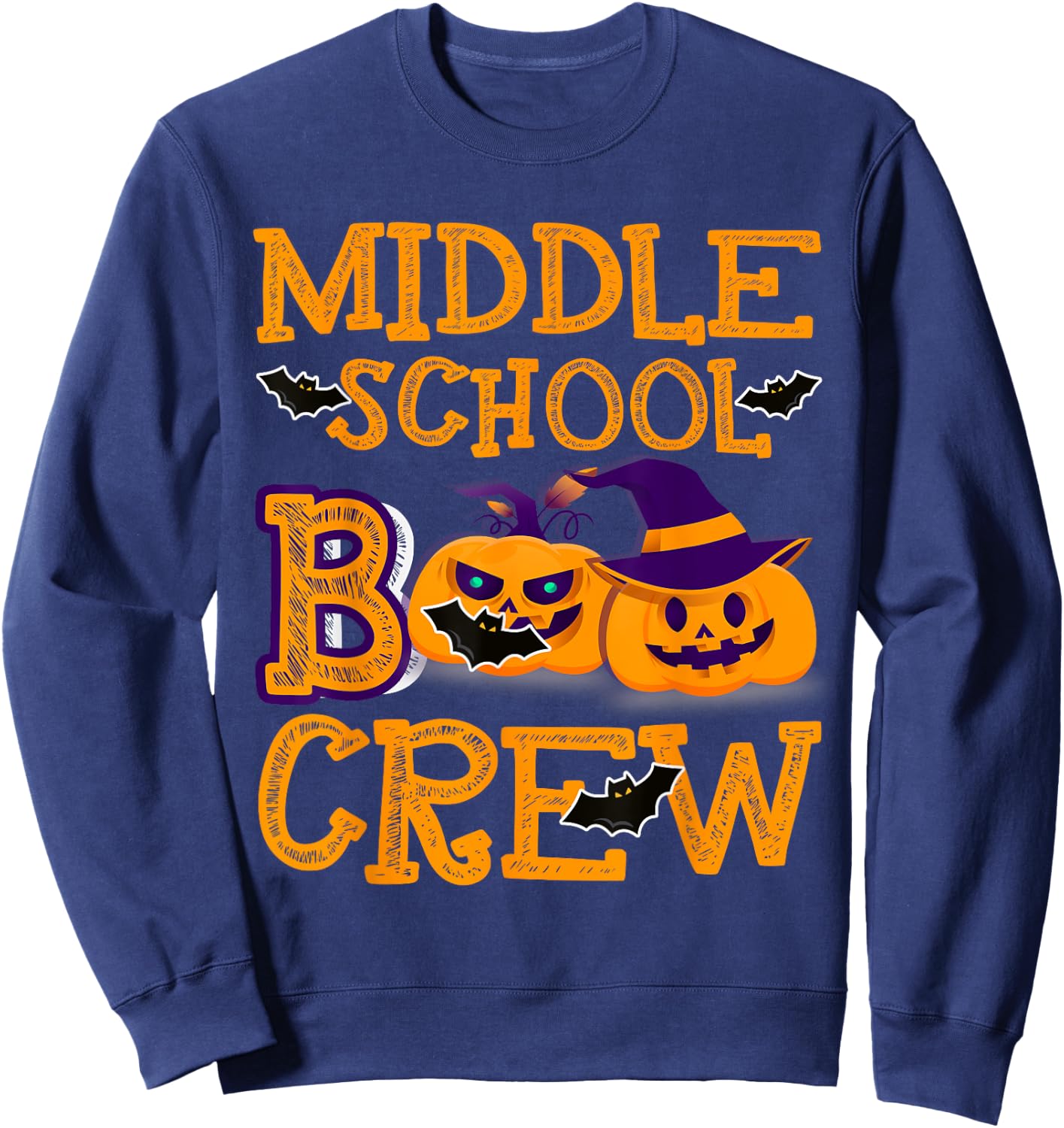 Middle School Boo Crew Halloween Costume Sweatshirt - Sweatshirt | Navy