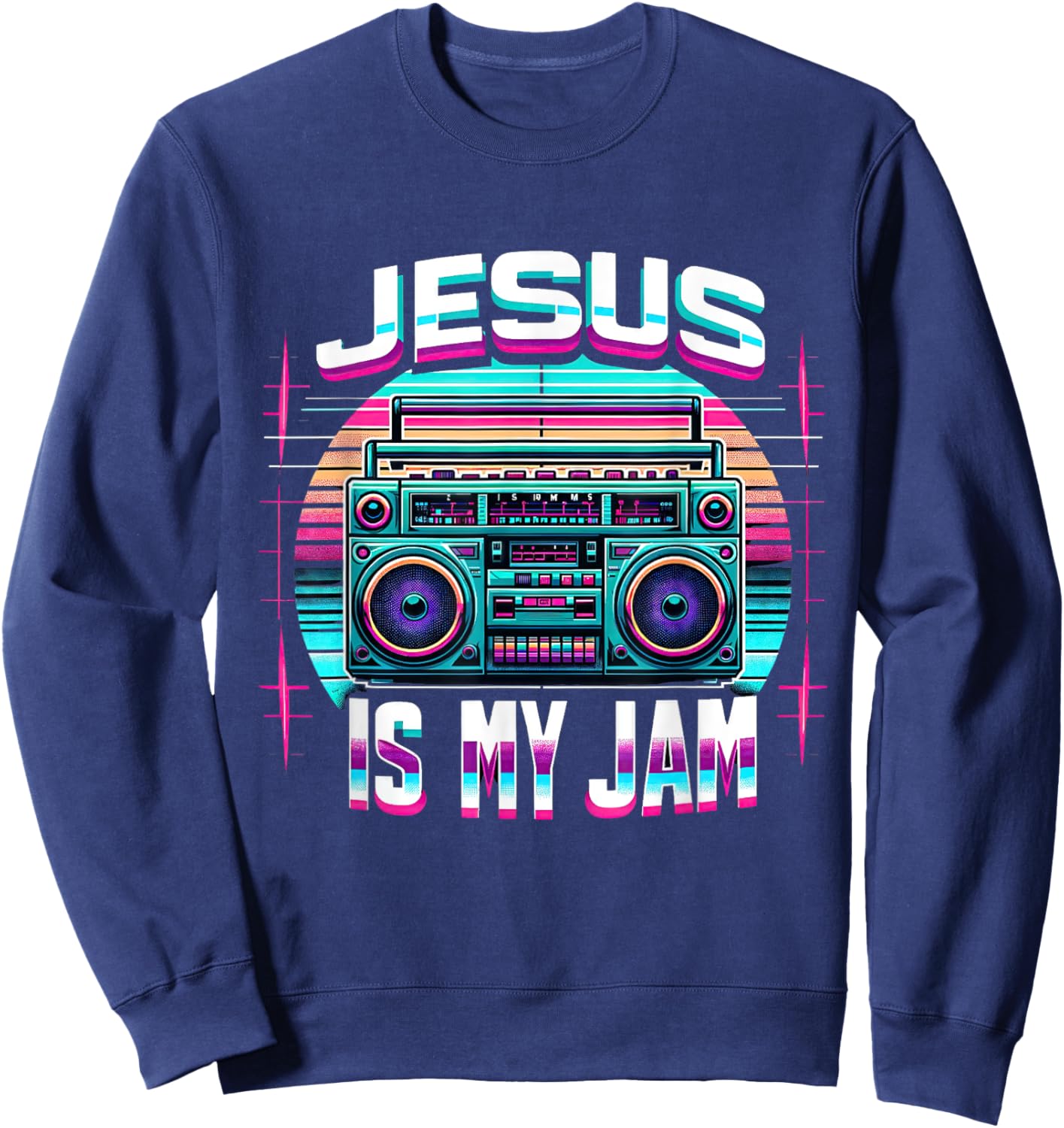 Jesus Is My Jam- Christan Sweatshirt - Sweatshirt | Navy