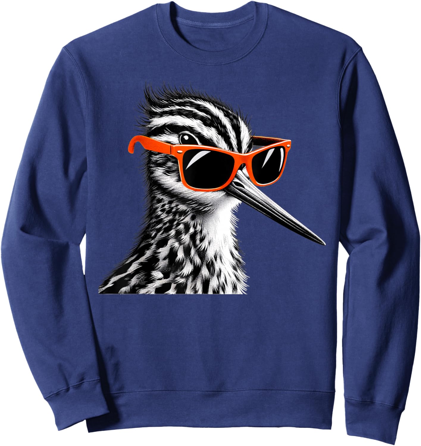 Cool Snipe Bird Wearing Sunglasses Graphic Art Sweatshirt - Sweatshirt | Navy