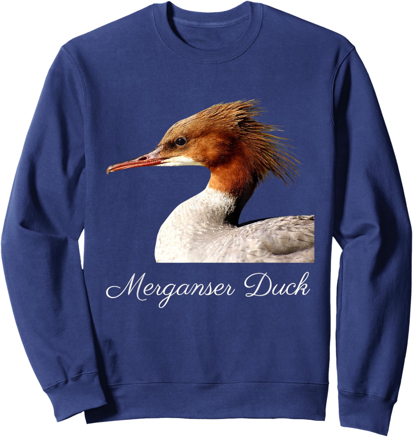 Merganser Duck Shirt Duck Bird Ornithology Sweatshirt - Sweatshirt | Navy