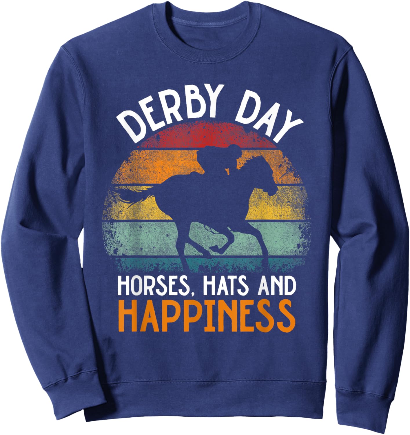 Derby Day Horse Silks and Hats Jockey Horse Racing Sweatshirt - Sweatshirt | Navy