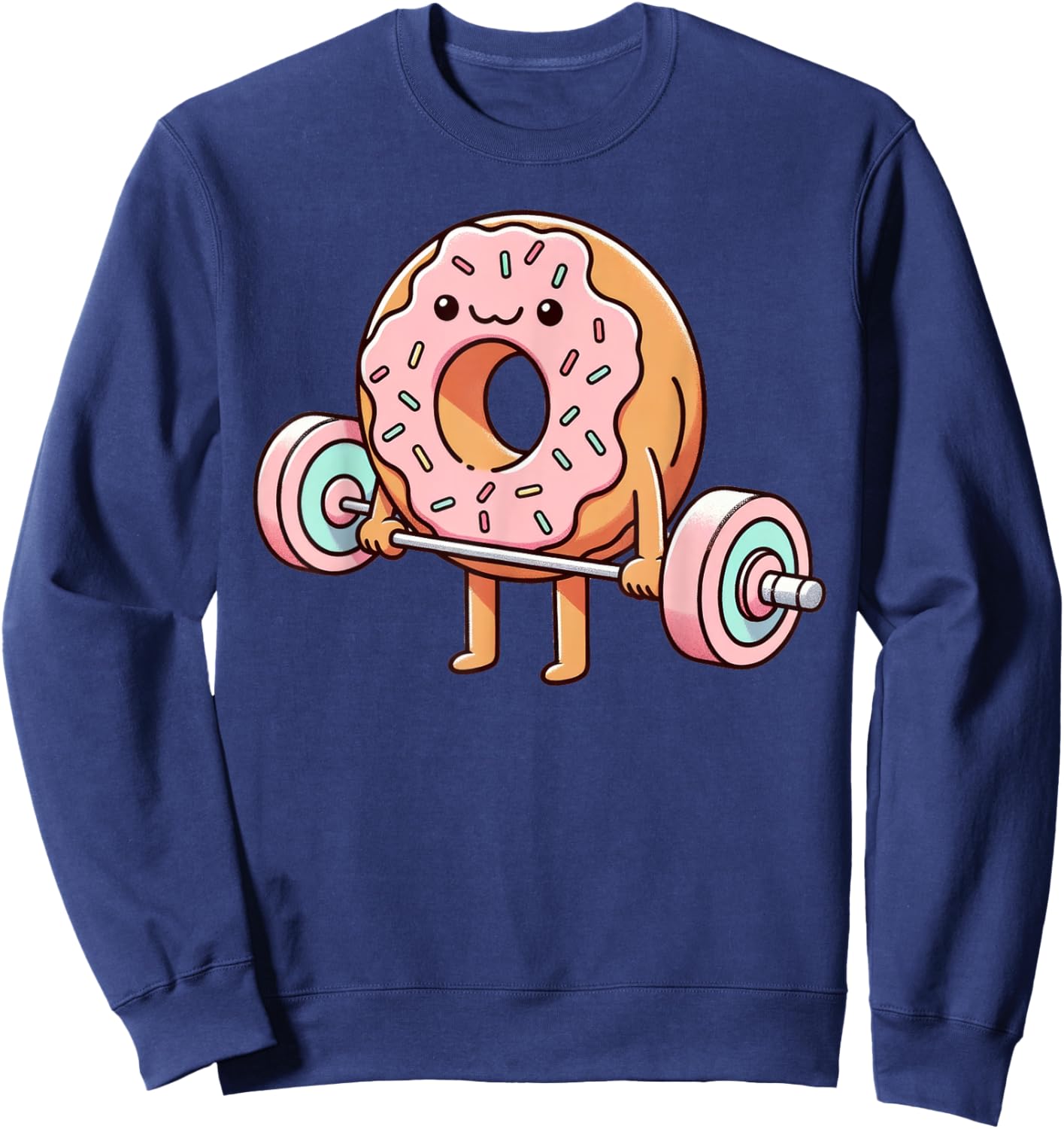 Fitness Workout Gym Weightlifting Donut Lover Men Women Sweatshirt - Sweatshirt | Navy