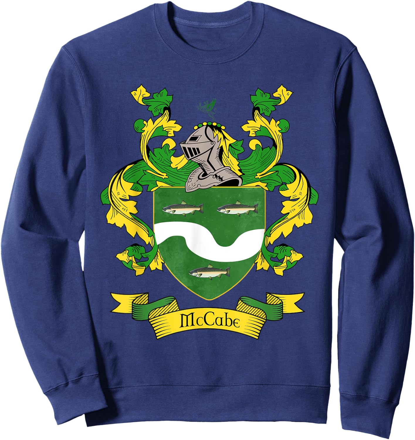 McCabe Coat of Arms | McCabe Surname Family Crest Sweatshirt - Sweatshirt | Navy