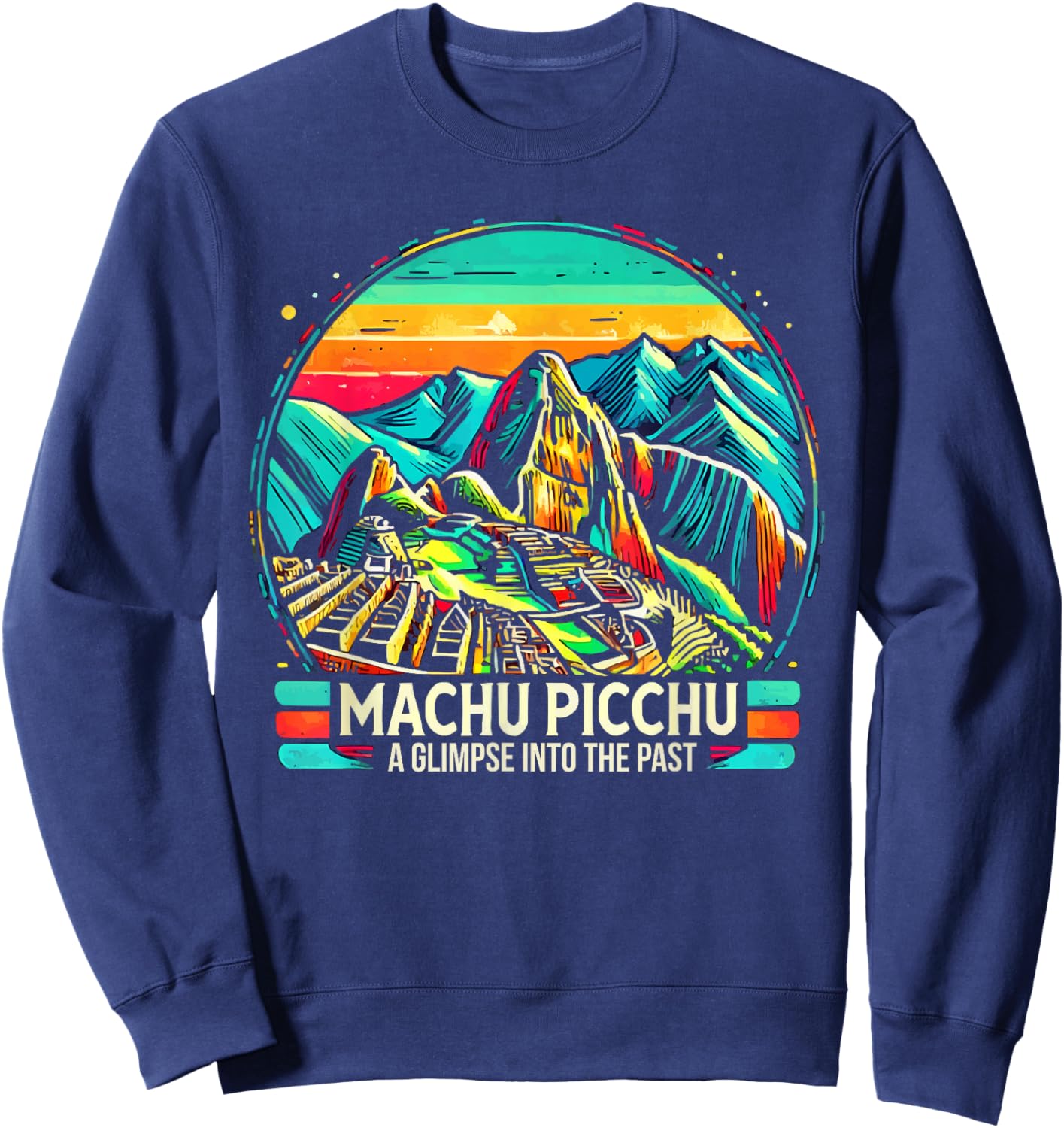 Machu Picchu Design Inca Trail Incan Empire Peru Sweatshirt - Sweatshirt | Navy