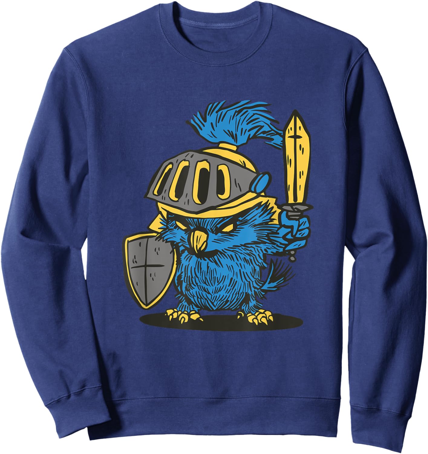 Angry Owl Knight - Medieval Renaissance Festival Sweatshirt - Sweatshirt | Navy