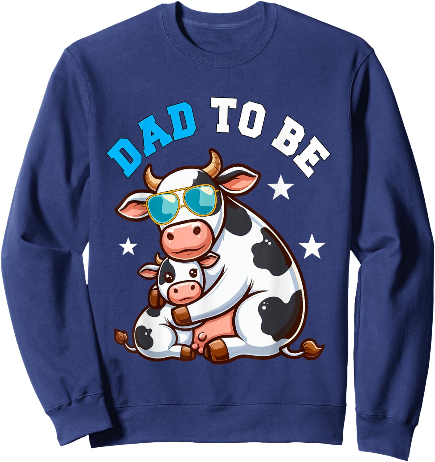 Dad To Be Costume Cows Pregnancy Announcement Family Sweatshirt - Sweatshirt | Navy