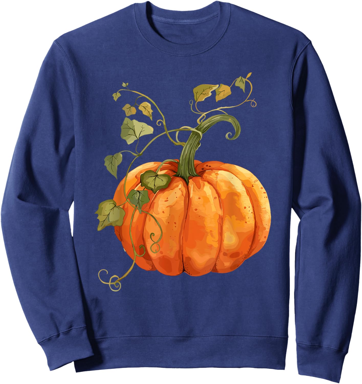 Vintage Pumpkin Autumn Harvest Fall Thanksgiving Design Sweatshirt - Sweatshirt | Navy