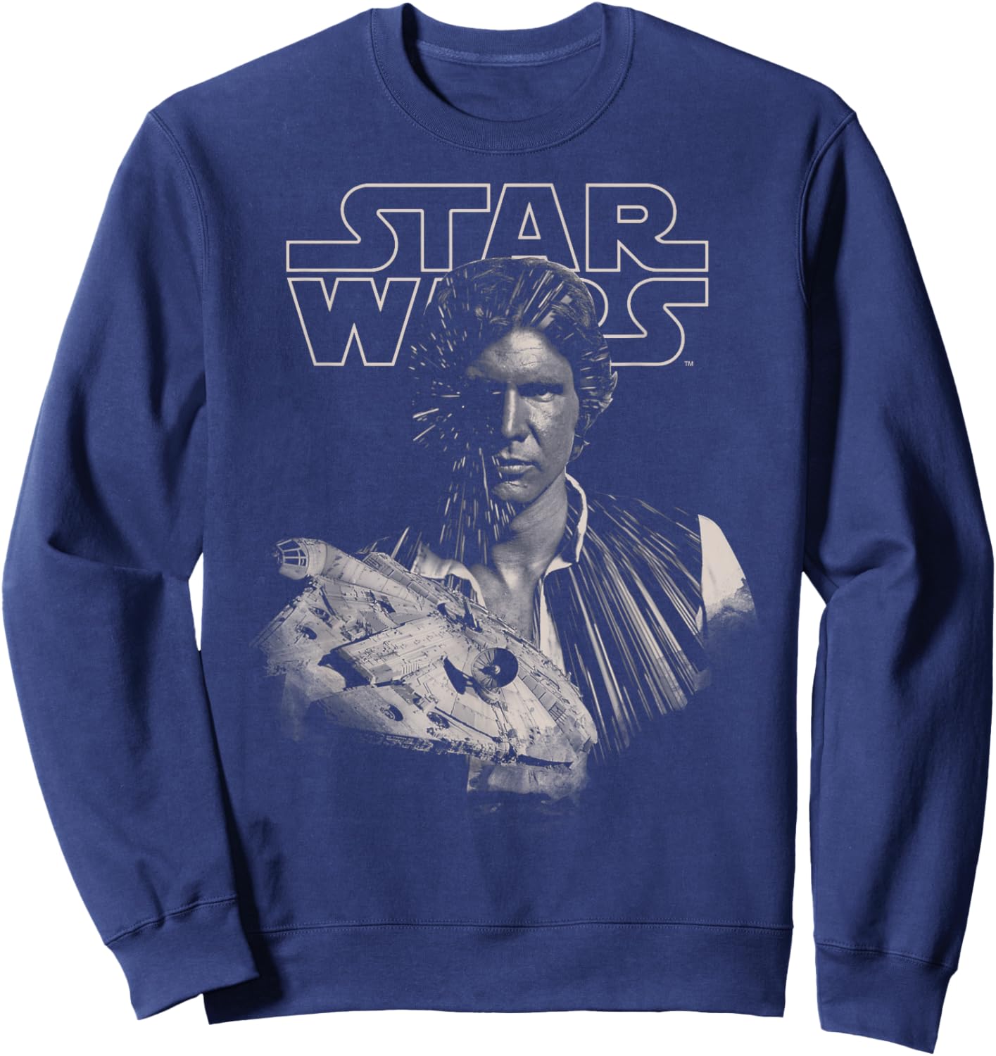 Star Wars Han Solo Millennium Falcon Portrait Sweatshirt - Sweatshirt | Navy