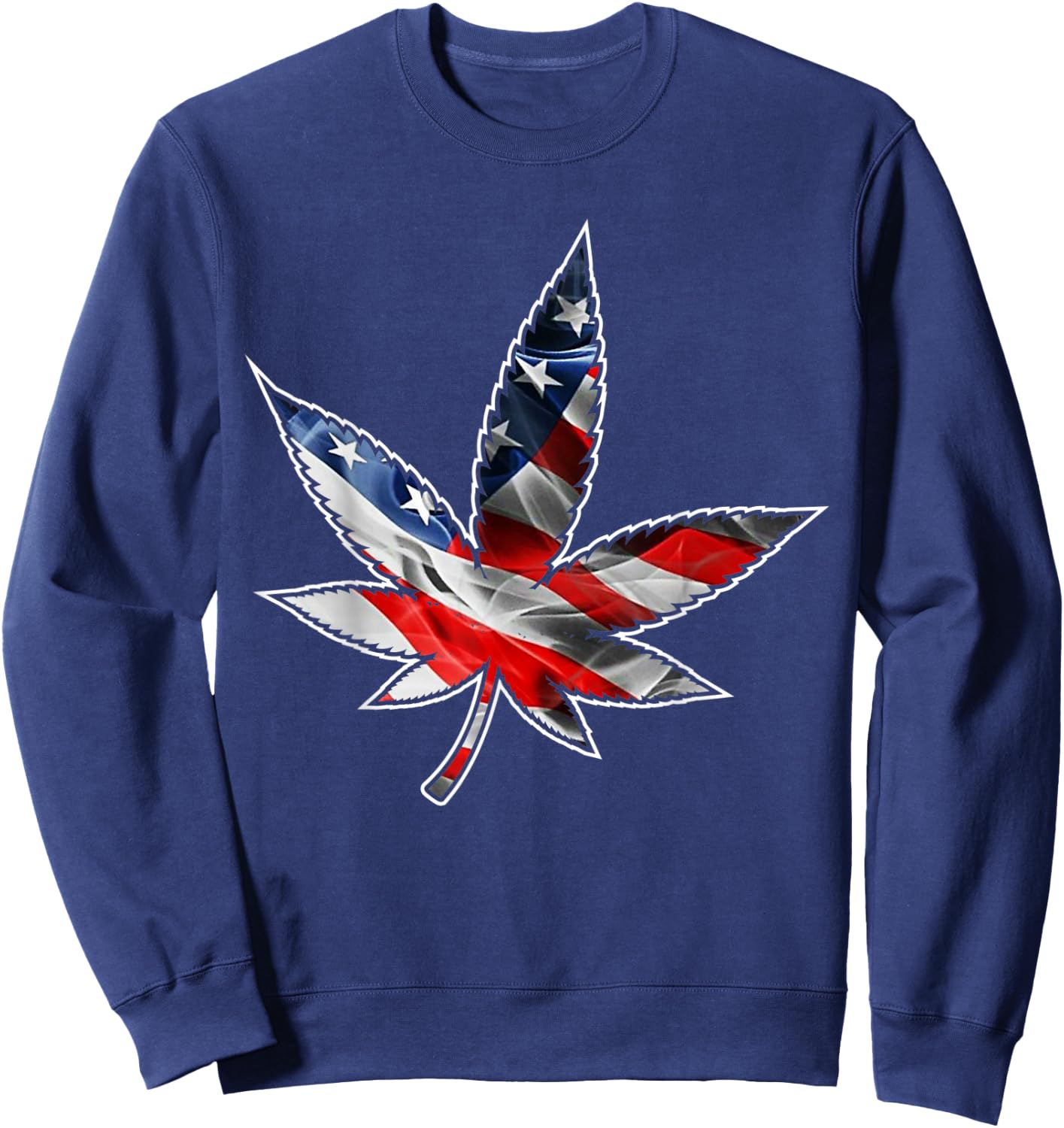 Patriotic Marijuana leaf Weed Smokers Medical Cannabis Gift Men Sweatshirt - Sweatshirt | Navy