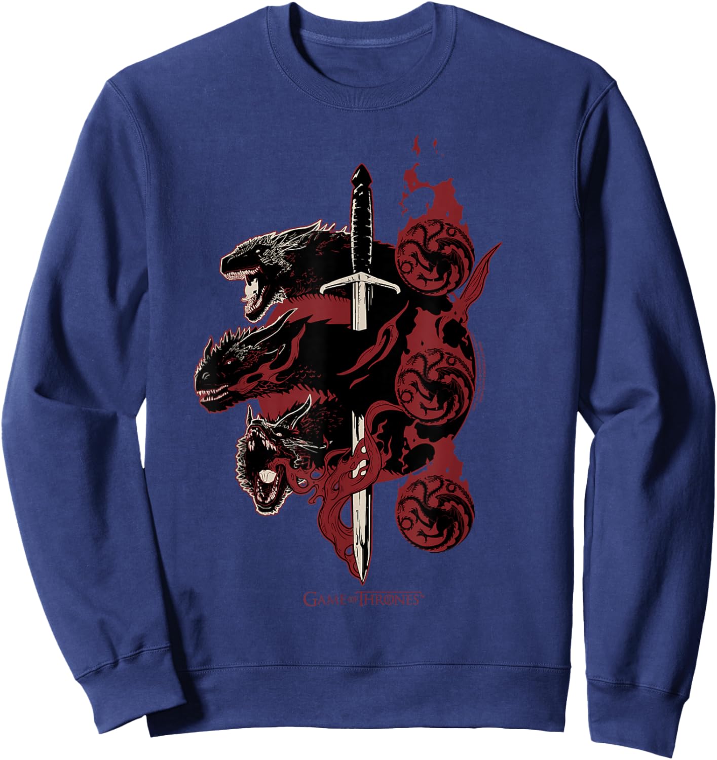 Game of Thrones Targaryen Dragons Small Sweatshirt - Sweatshirt | Navy
