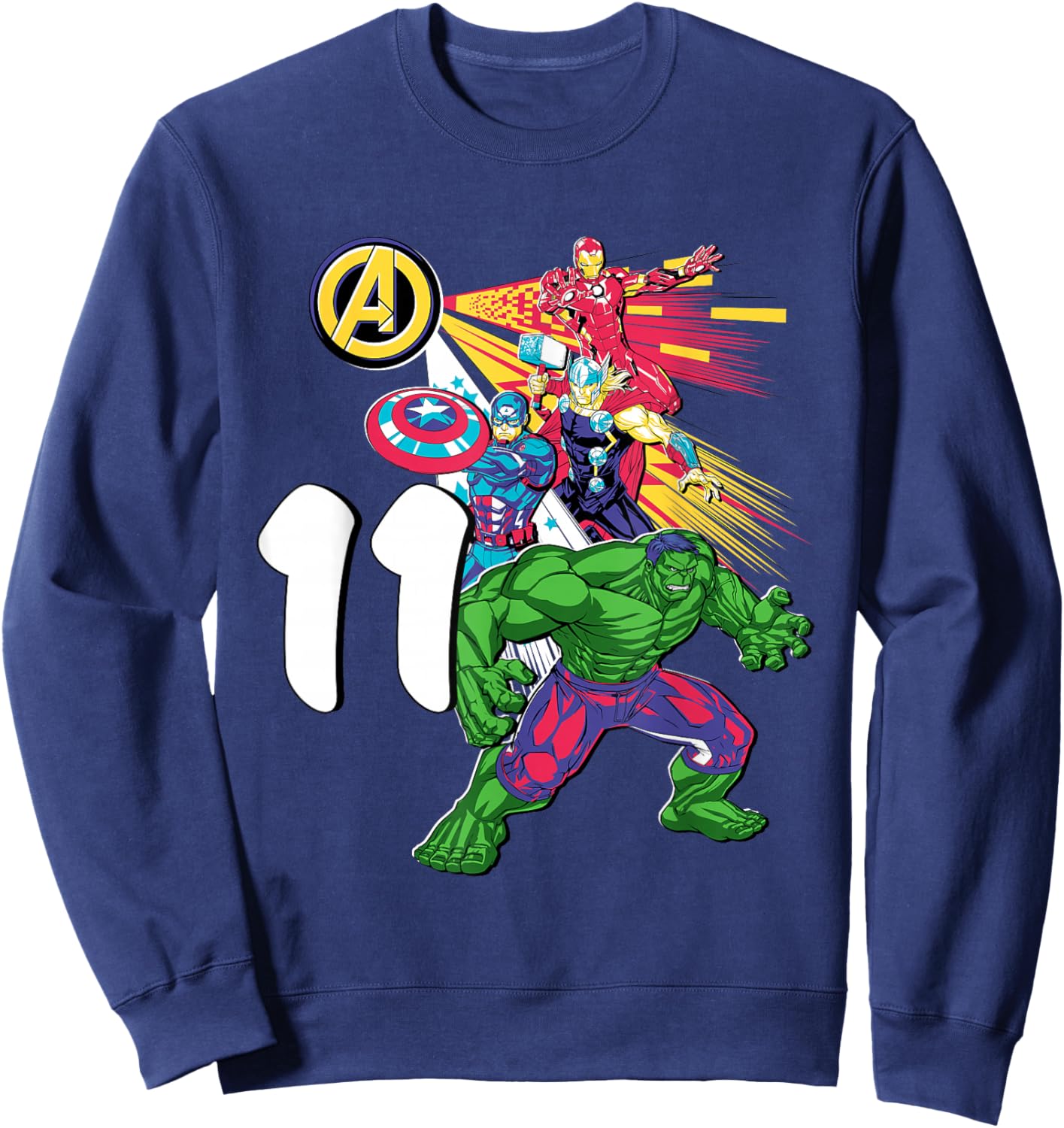 Marvel Super Heroes Avengers 11 Year Old Eleventh Birthday Sweatshirt - Sweatshirt | Navy