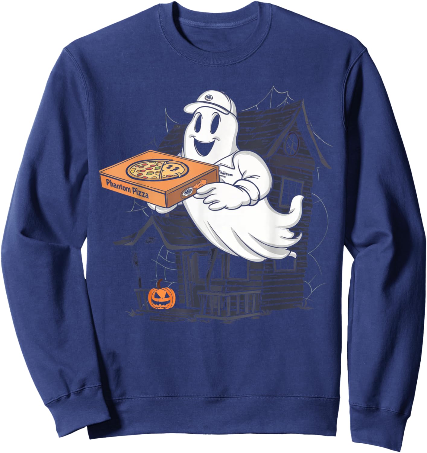 Pizza Ghost Delivery Halloween Shirt Spooky Pizza Supplier Sweatshirt - Sweatshirt | Navy