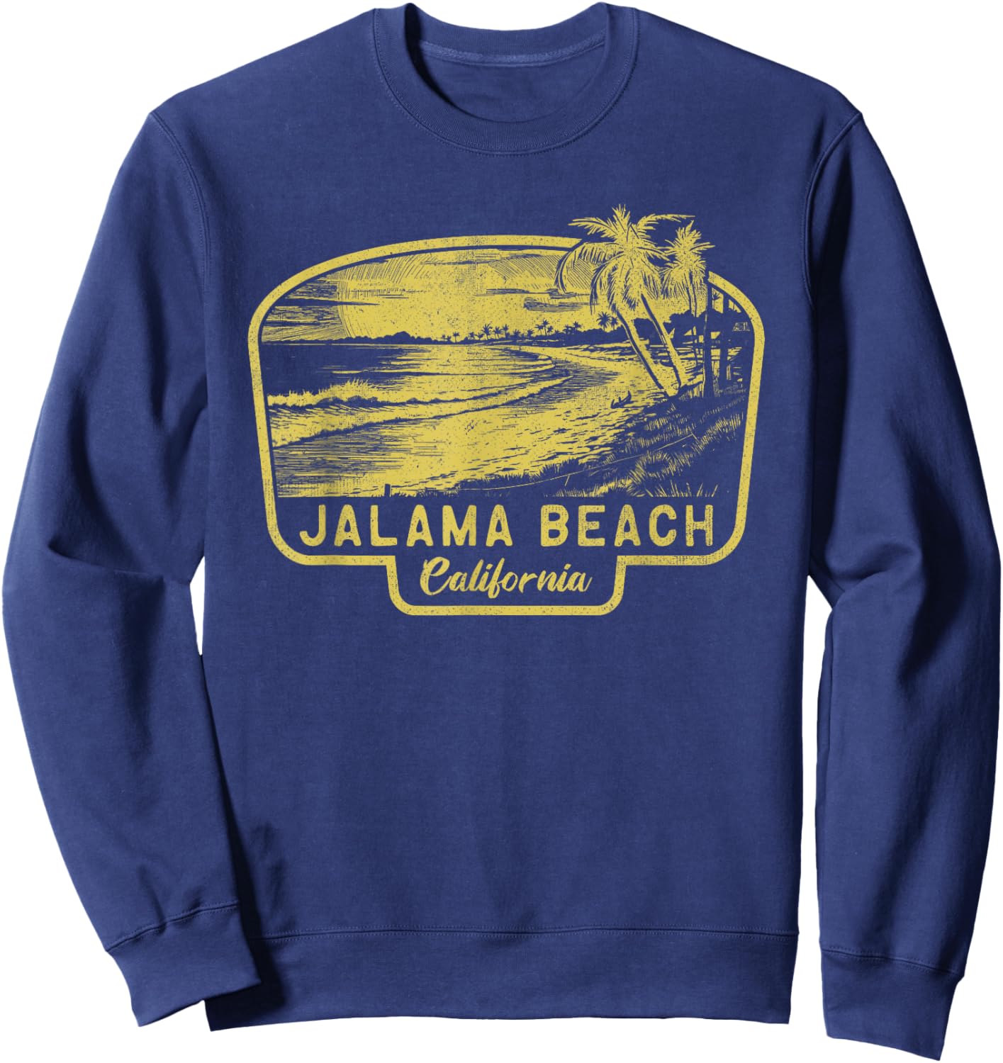 Jalama Beach California Beach Surf Vintage Blue Men Women Sweatshirt - Sweatshirt | Navy