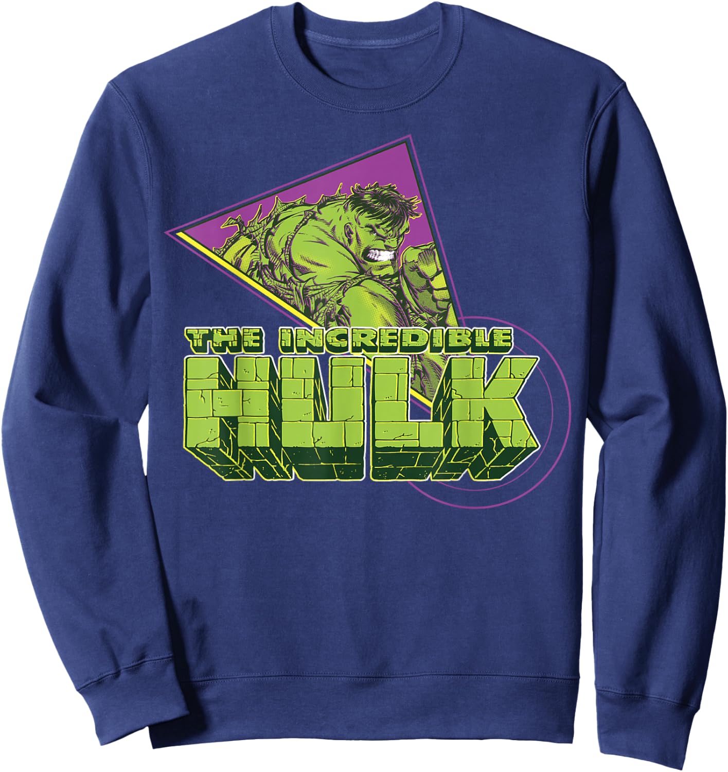 Marvel The Incredible Hulk Retro Abstract Portrait Logo Sweatshirt - Sweatshirt | Navy