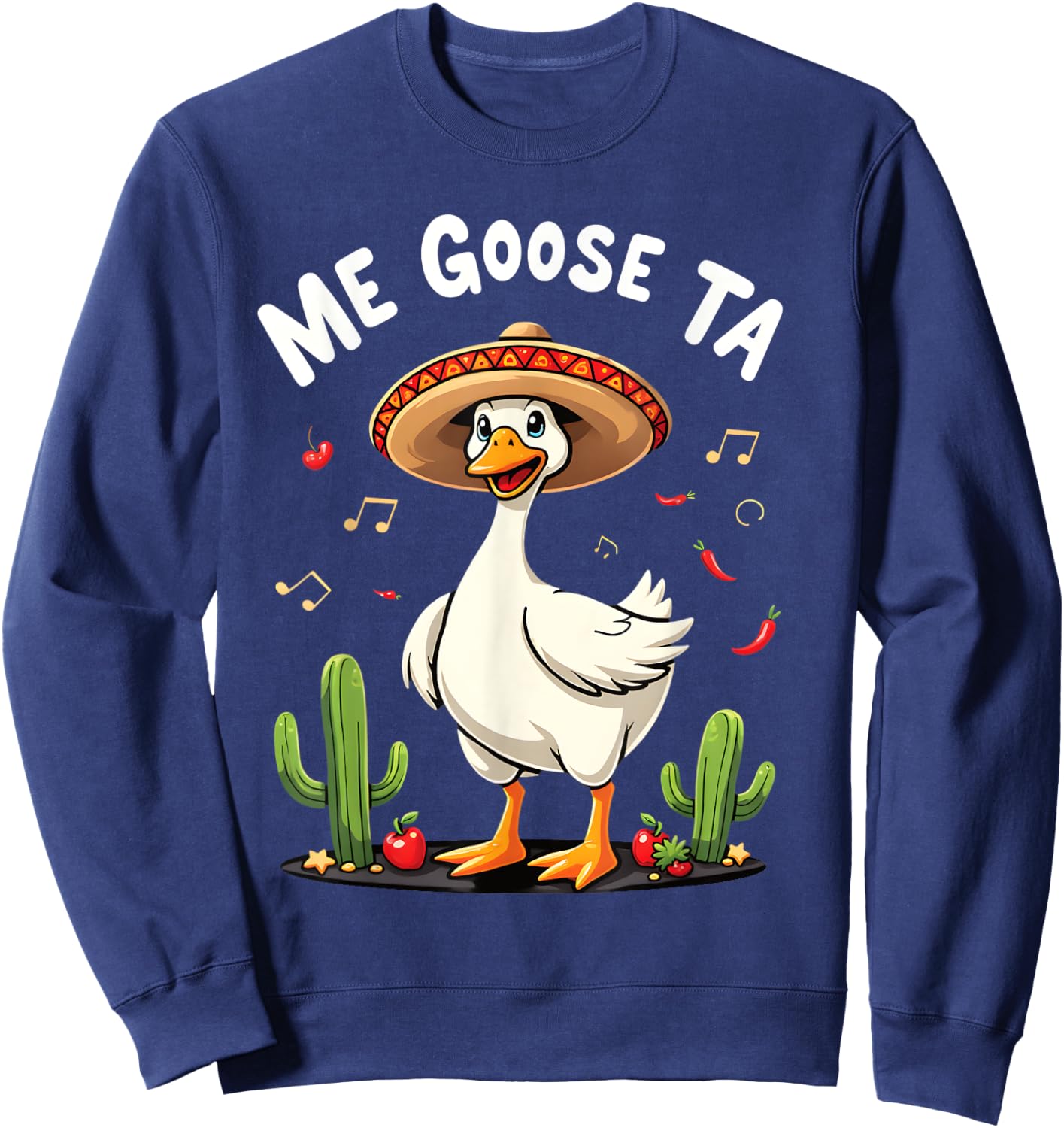 Me Goose Ta Fiesta Fun Goose and Cactus Sweatshirt - Sweatshirt | Navy