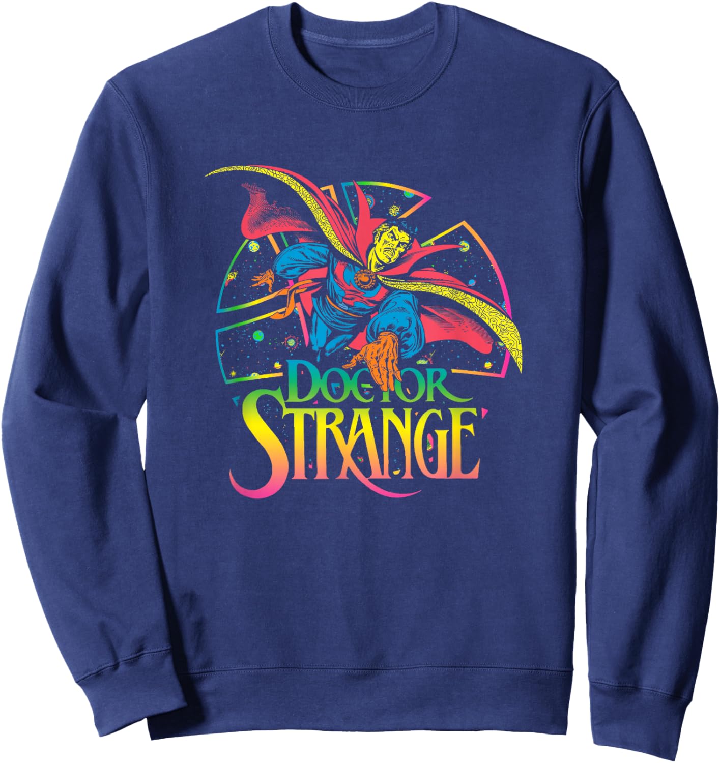 Marvel Comics Retro Classic Dr. Strange Colorful Retro Space Sweatshirt - Sweatshirt | Navy