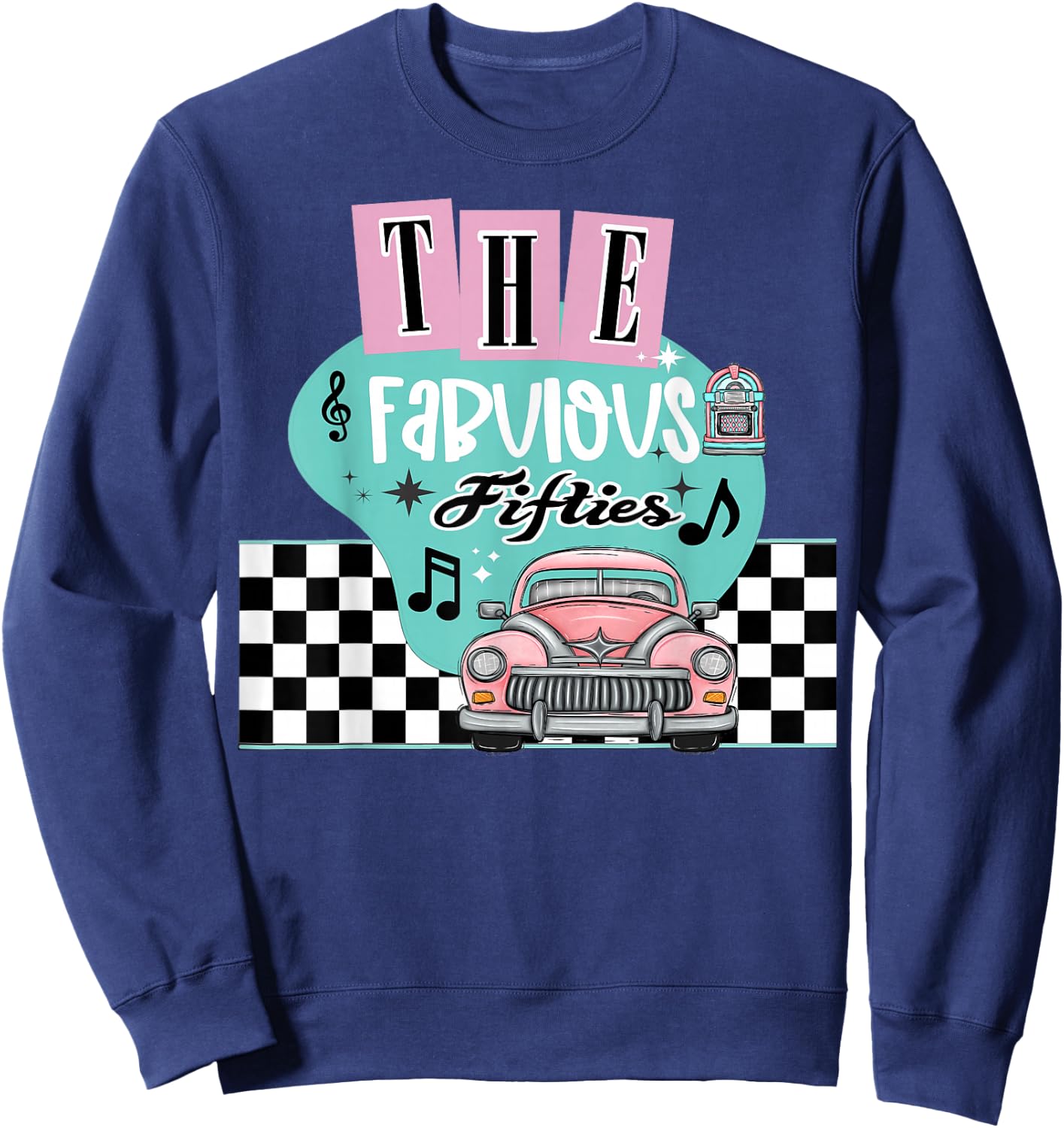 50s Rockabilly Sock Hop Vintage 1950s Clothing Women Men Sweatshirt - Sweatshirt | Navy