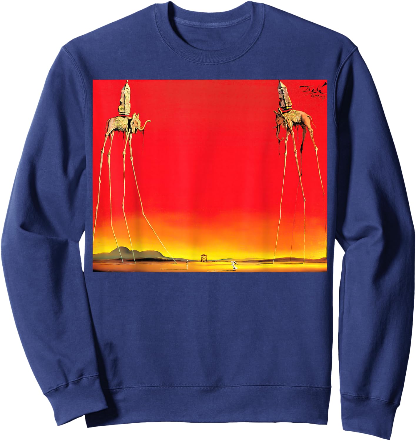 The Elephants by Dali Sweatshirt - Sweatshirt | Navy