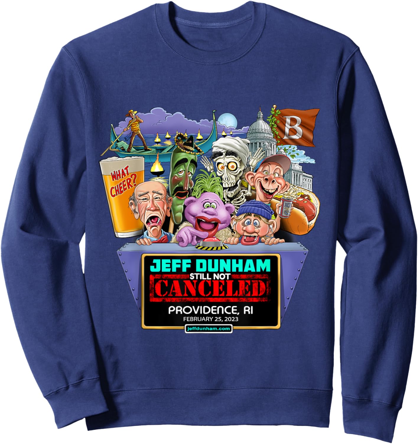 Jeff Dunham Providence, RI (2023) Sweatshirt - Sweatshirt | Navy